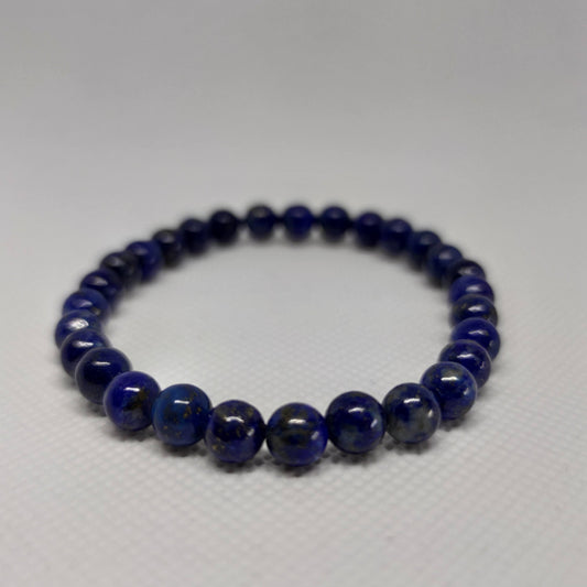 Lapis Lazuli Round Bead Crystal Bracelet - Rivendell Shop