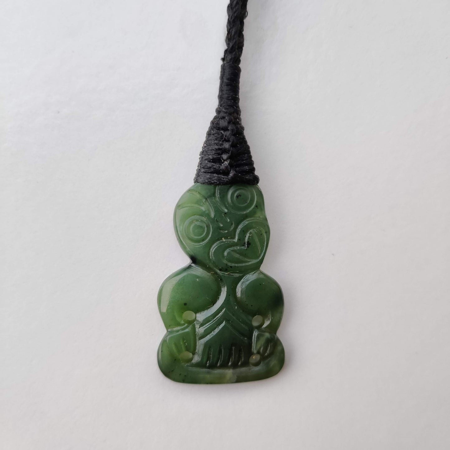 Large Greenstone Tiki Pendant - Rivendell Shop