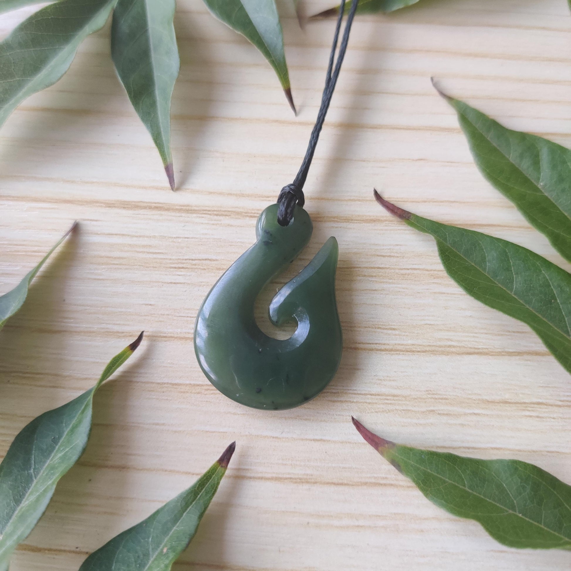 Fish Hook Greenstone Pendant - Rivendell Shop