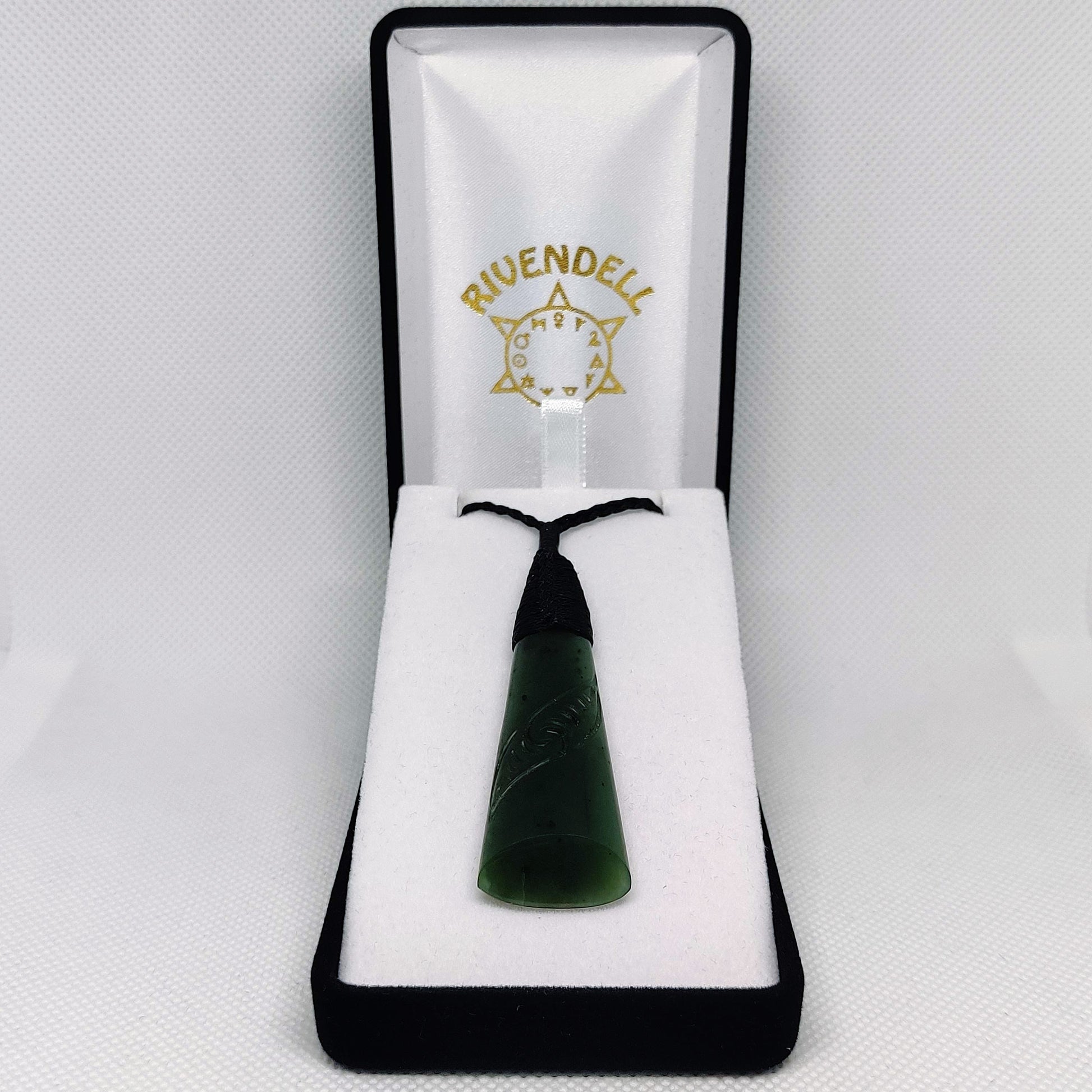 Greenstone Toki Pendant 65x20mm with Whale Carving Detail - Rivendell Shop