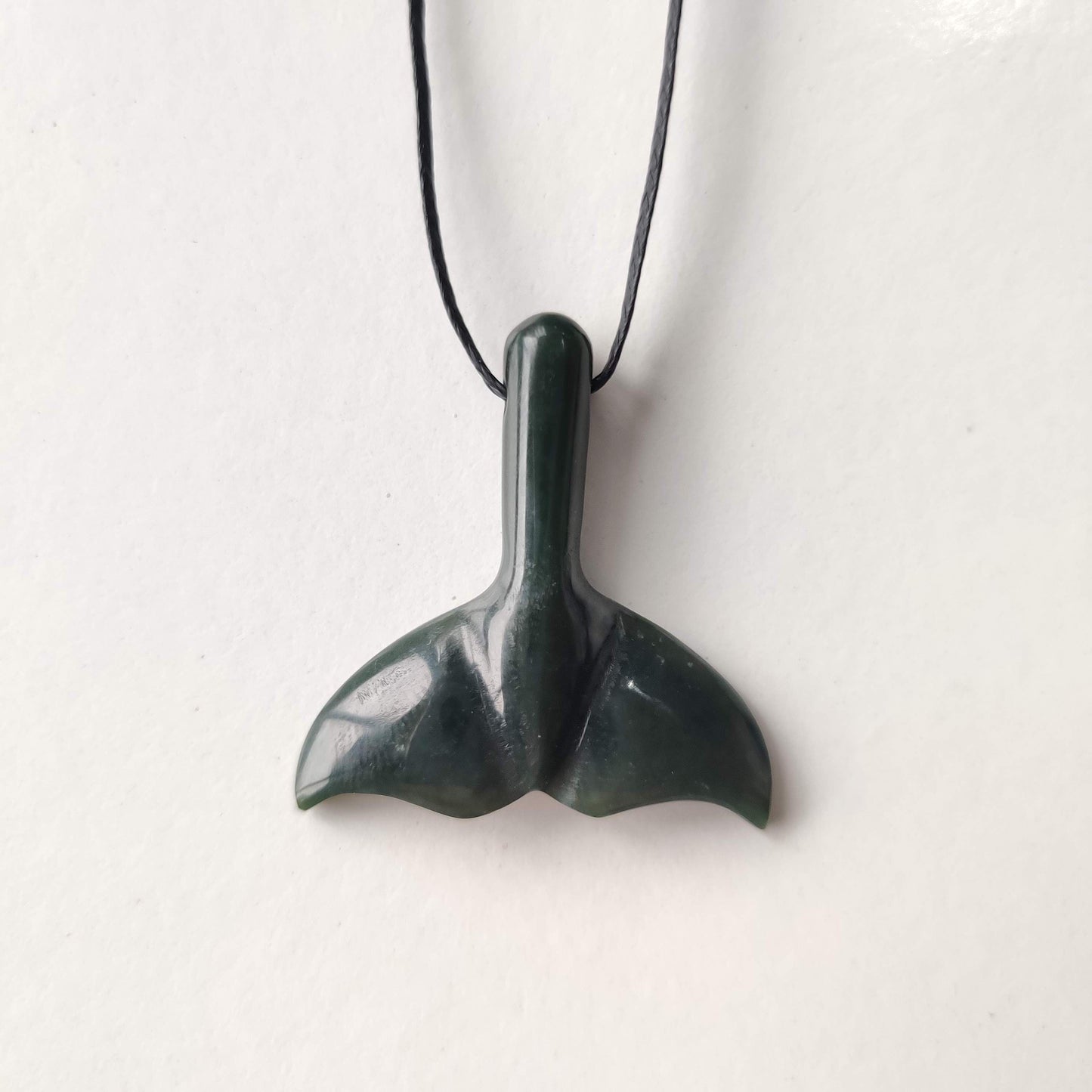 Greenstone Whale Tail Pendant - Rivendell Shop