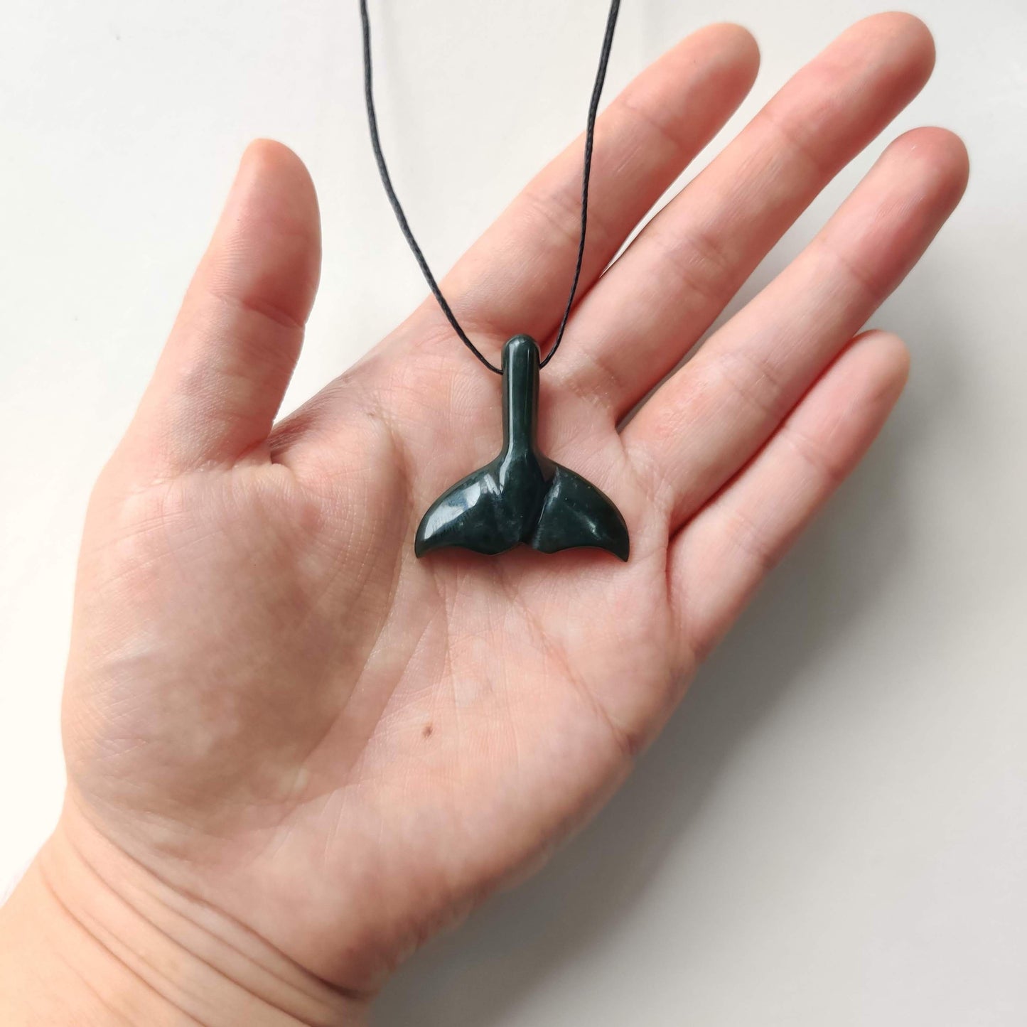 Greenstone Whale Tail Pendant - Rivendell Shop