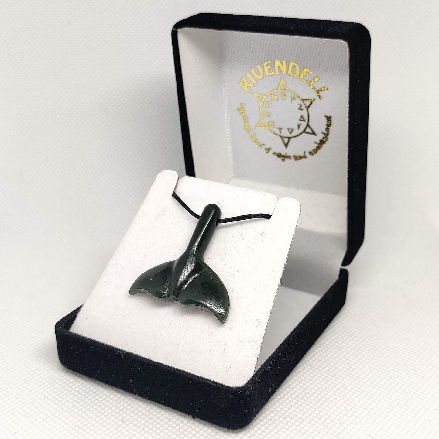 Greenstone Whale Tail Pendant - Rivendell Shop