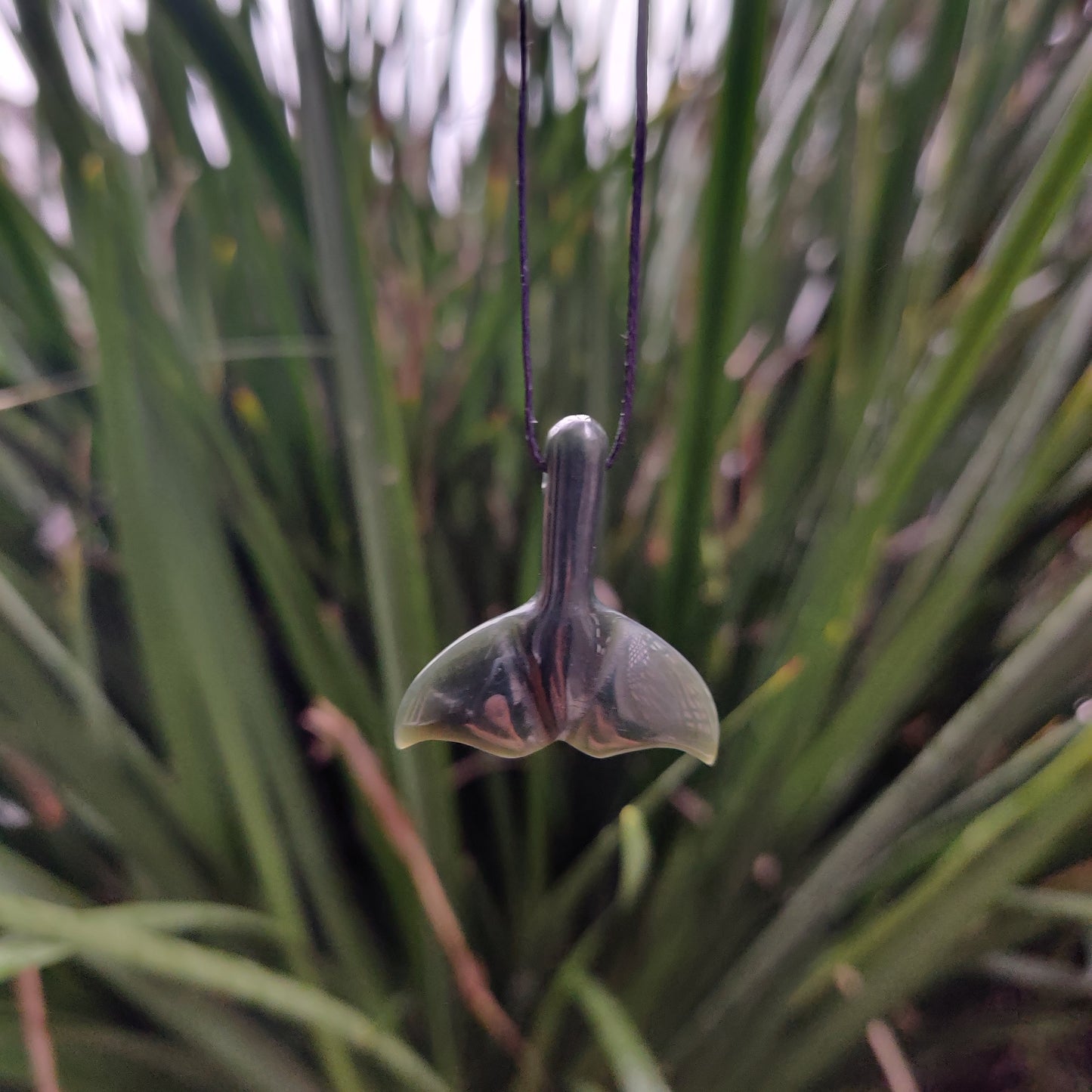 Greenstone Whale Tail Pendant - Rivendell Shop