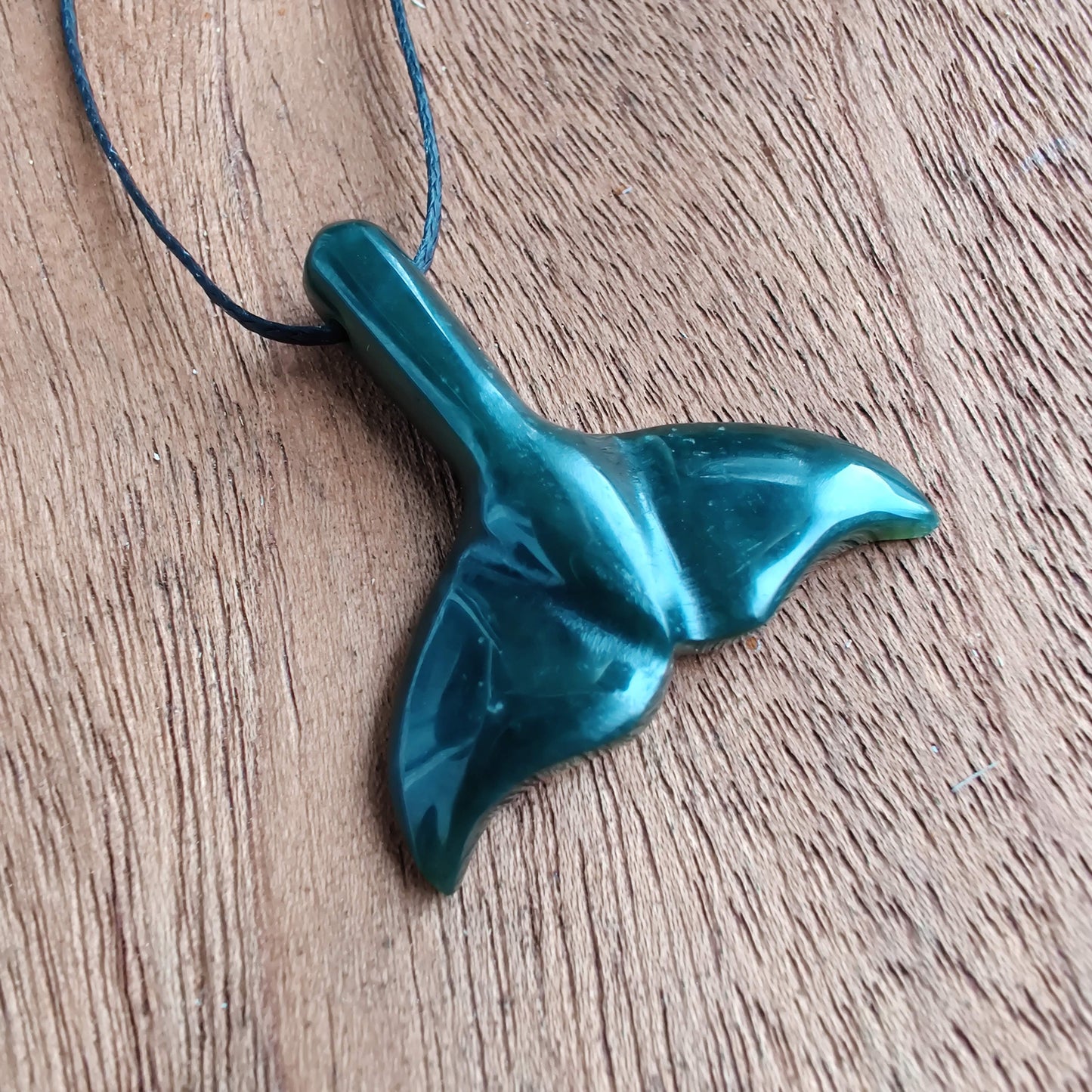 Greenstone Whale Tail Pendant - Rivendell Shop