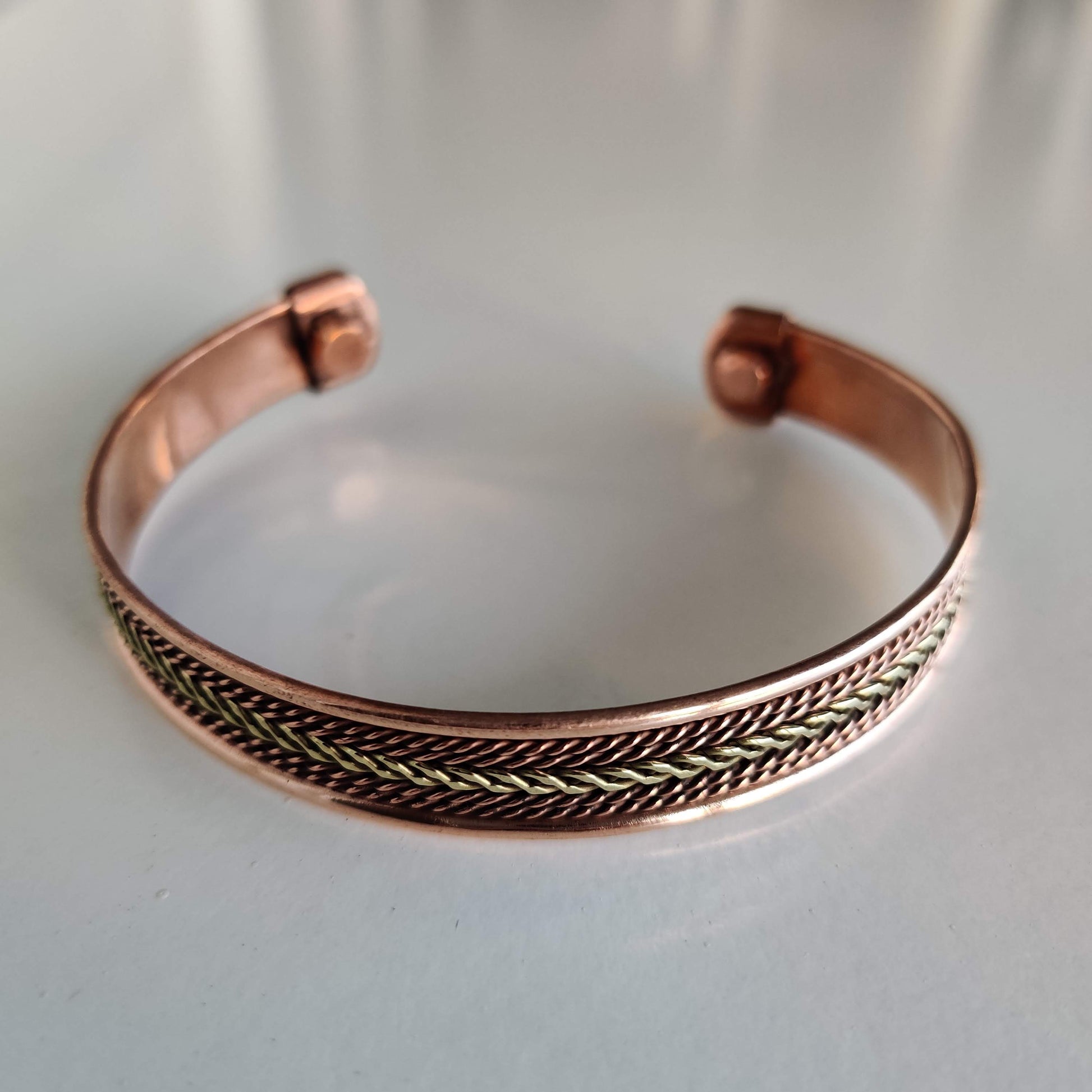 Golden Stripes Copper Magnetic Bracelet - Rivendell Shop