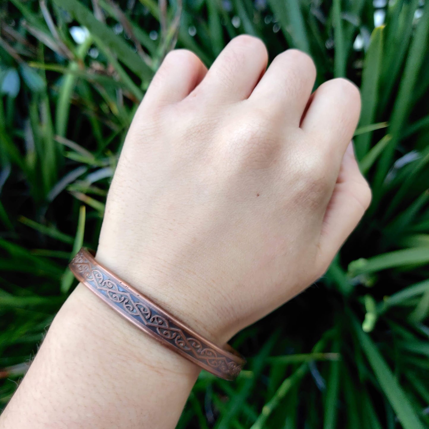 Kowhaiwhai Pattern Copper Magnetic Bracelet - Rivendell Shop