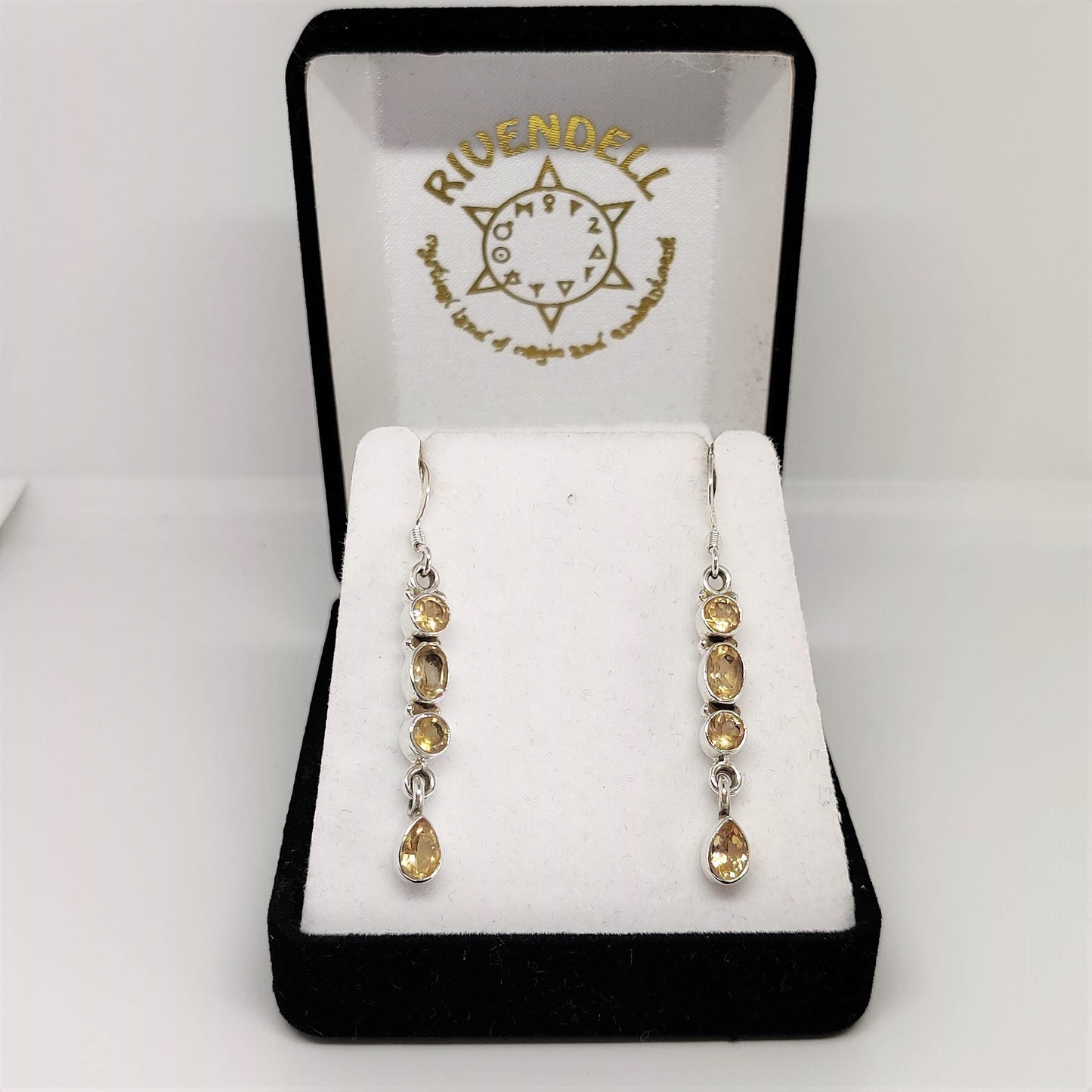 Multistone Citrine 925 Sterling Silver Dangle Earrings - Rivendell Shop