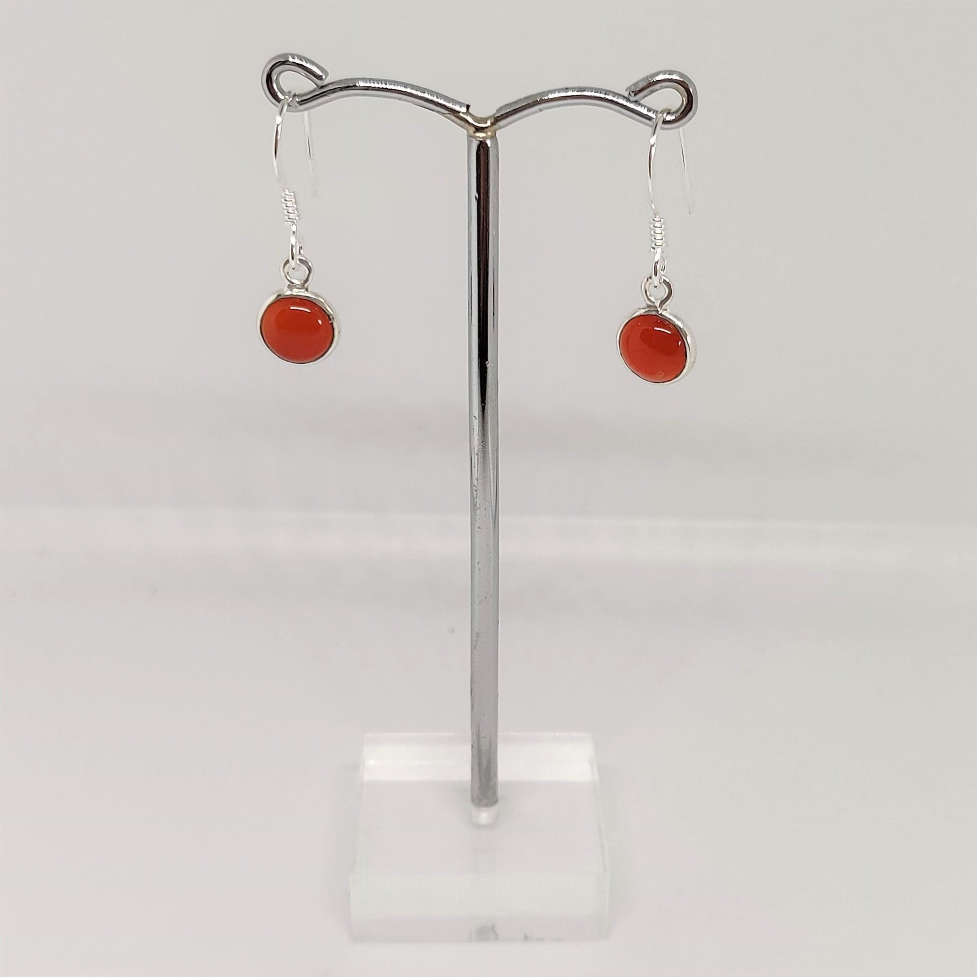Carnelian 925 Sterling Silver Dangle Earrings - Rivendell Shop