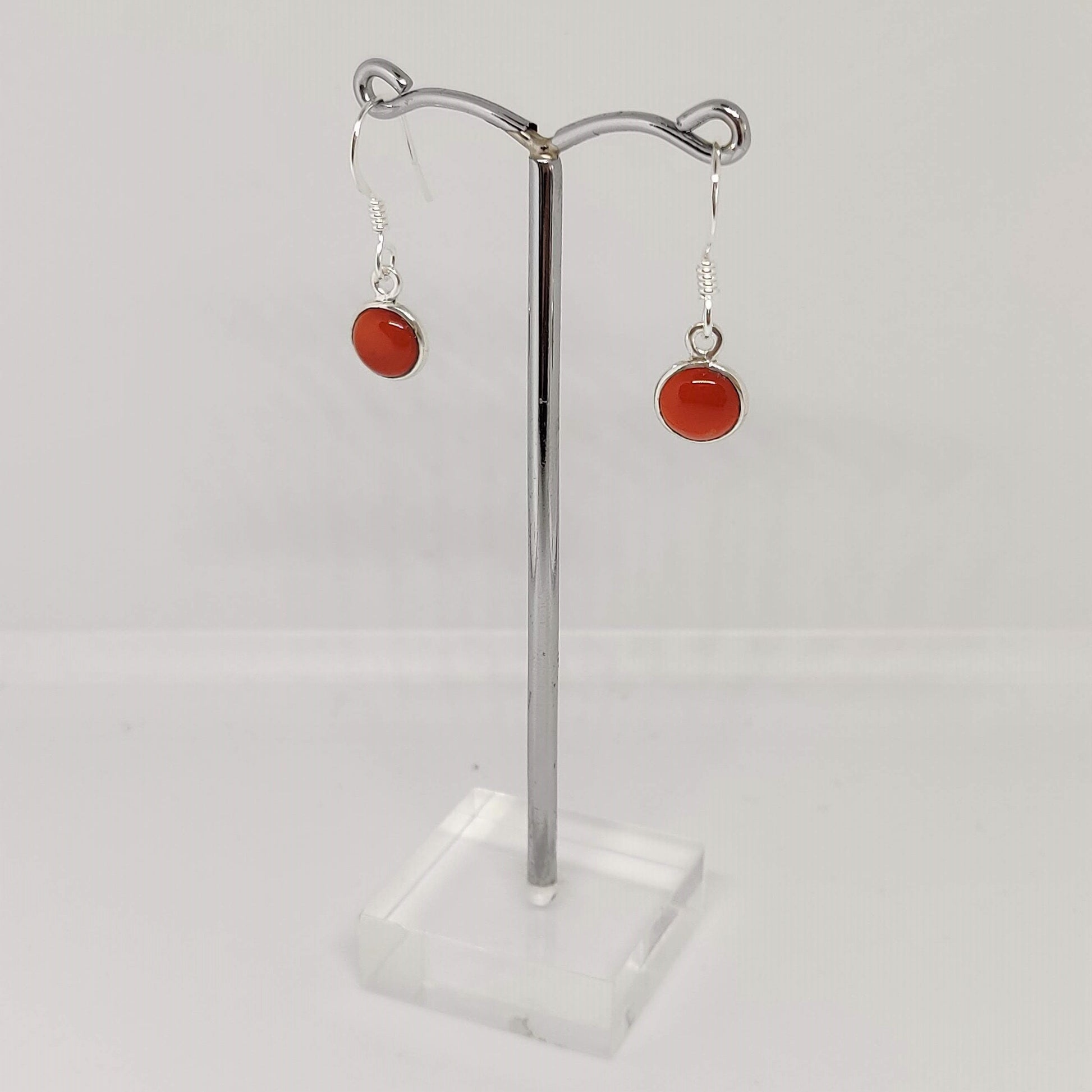 Carnelian 925 Sterling Silver Dangle Earrings - Rivendell Shop