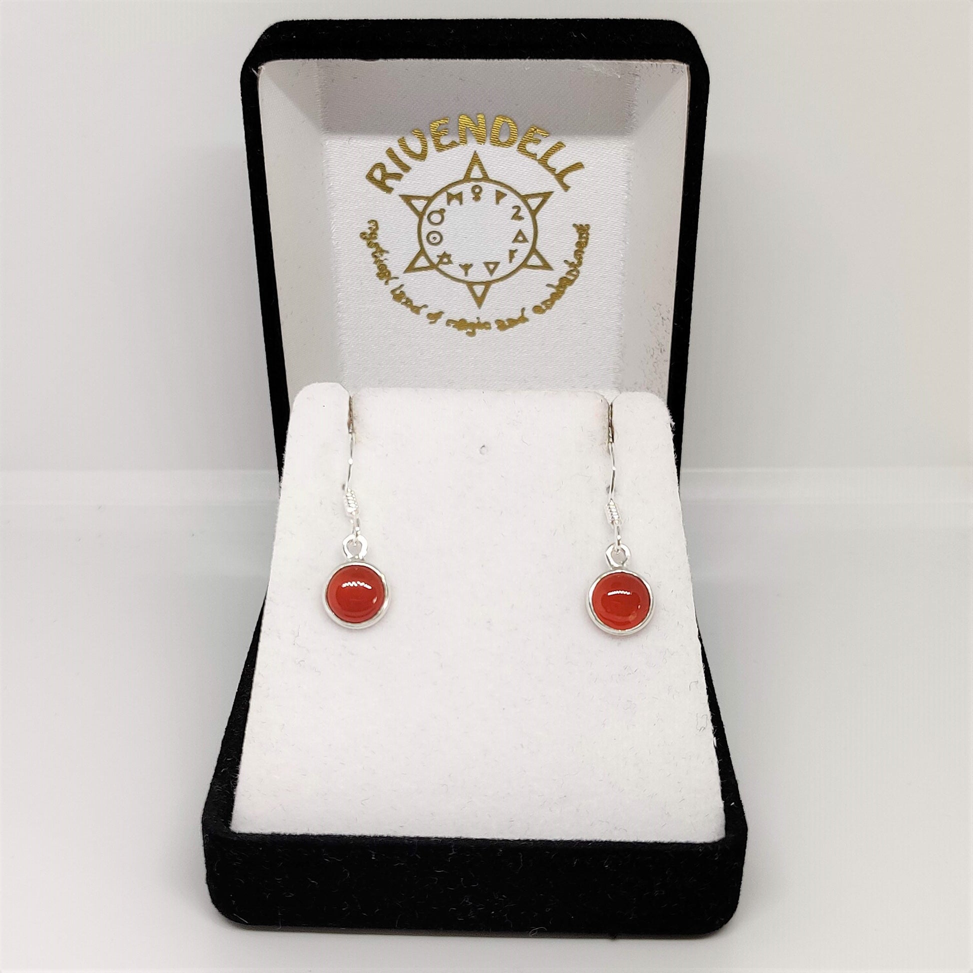 Carnelian 925 Sterling Silver Dangle Earrings - Rivendell Shop