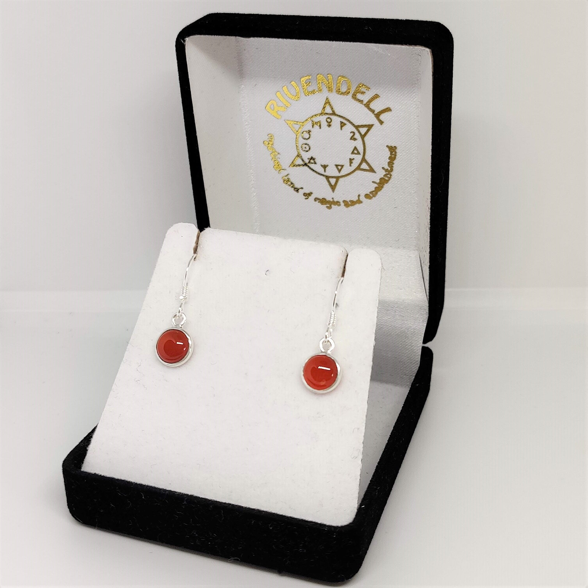 Carnelian 925 Sterling Silver Dangle Earrings - Rivendell Shop