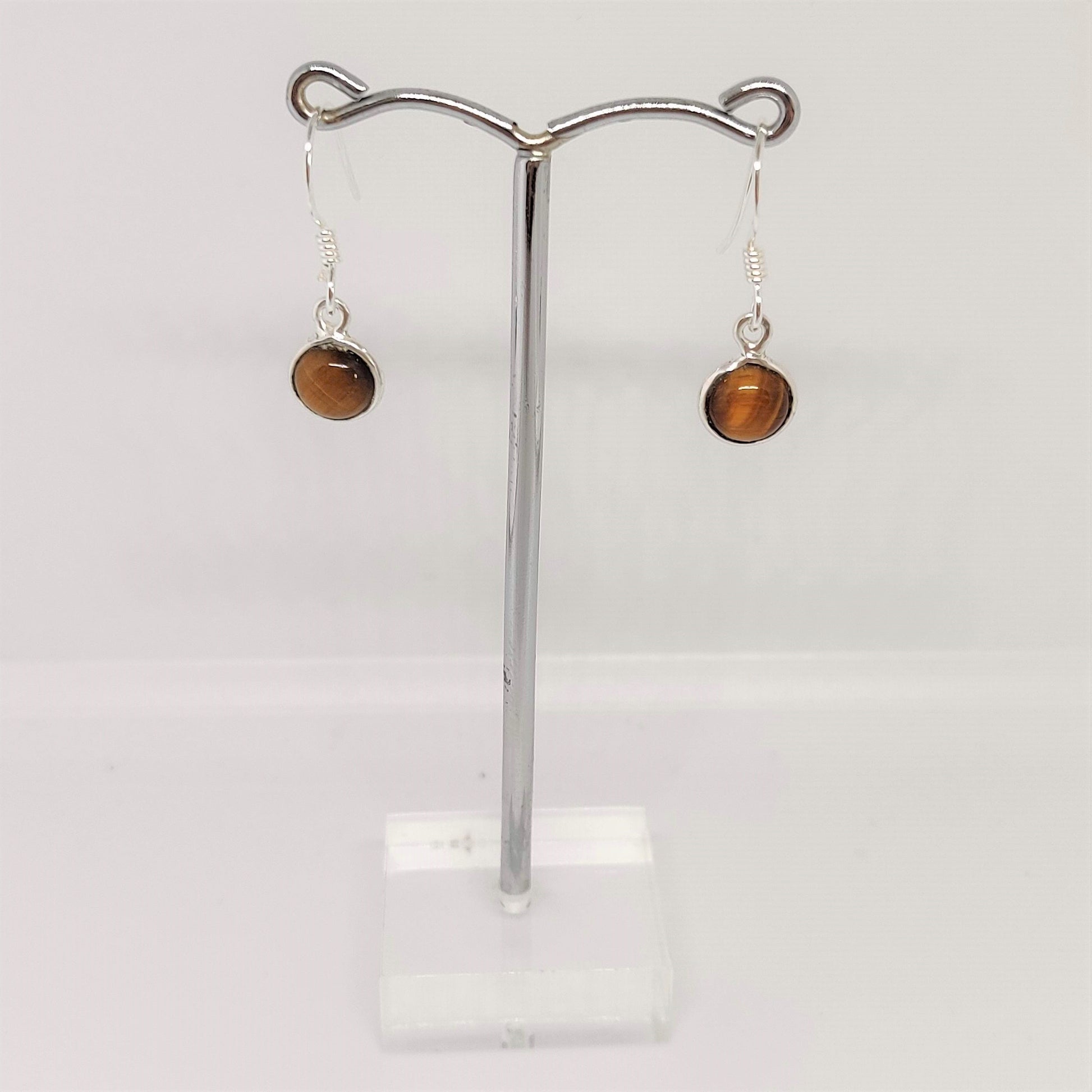 Tigers Eye 925 Sterling Silver Dangle Earrings - Rivendell Shop