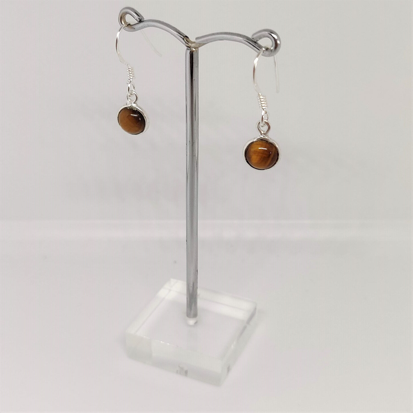 Tigers Eye 925 Sterling Silver Dangle Earrings - Rivendell Shop