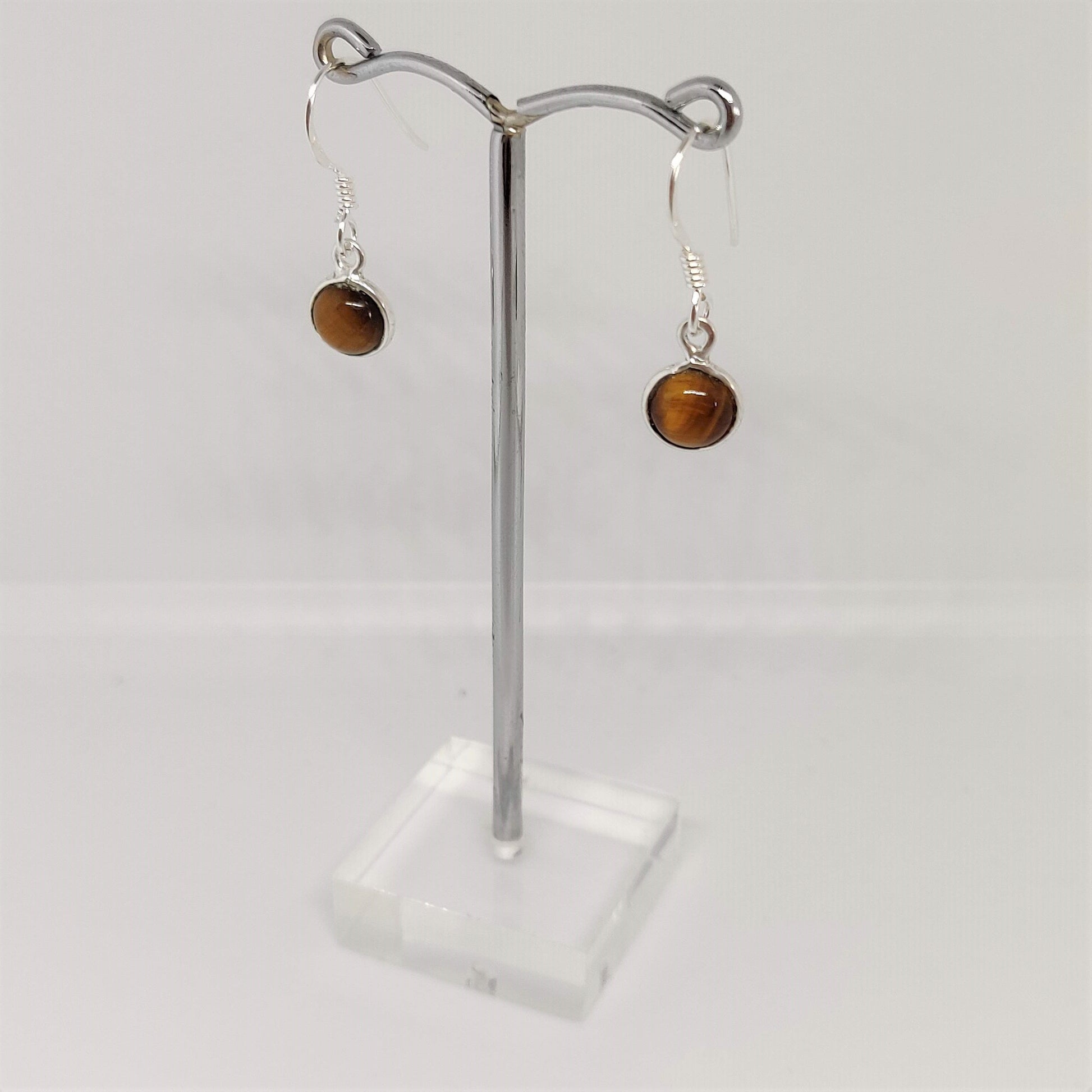 Tigers Eye 925 Sterling Silver Dangle Earrings - Rivendell Shop