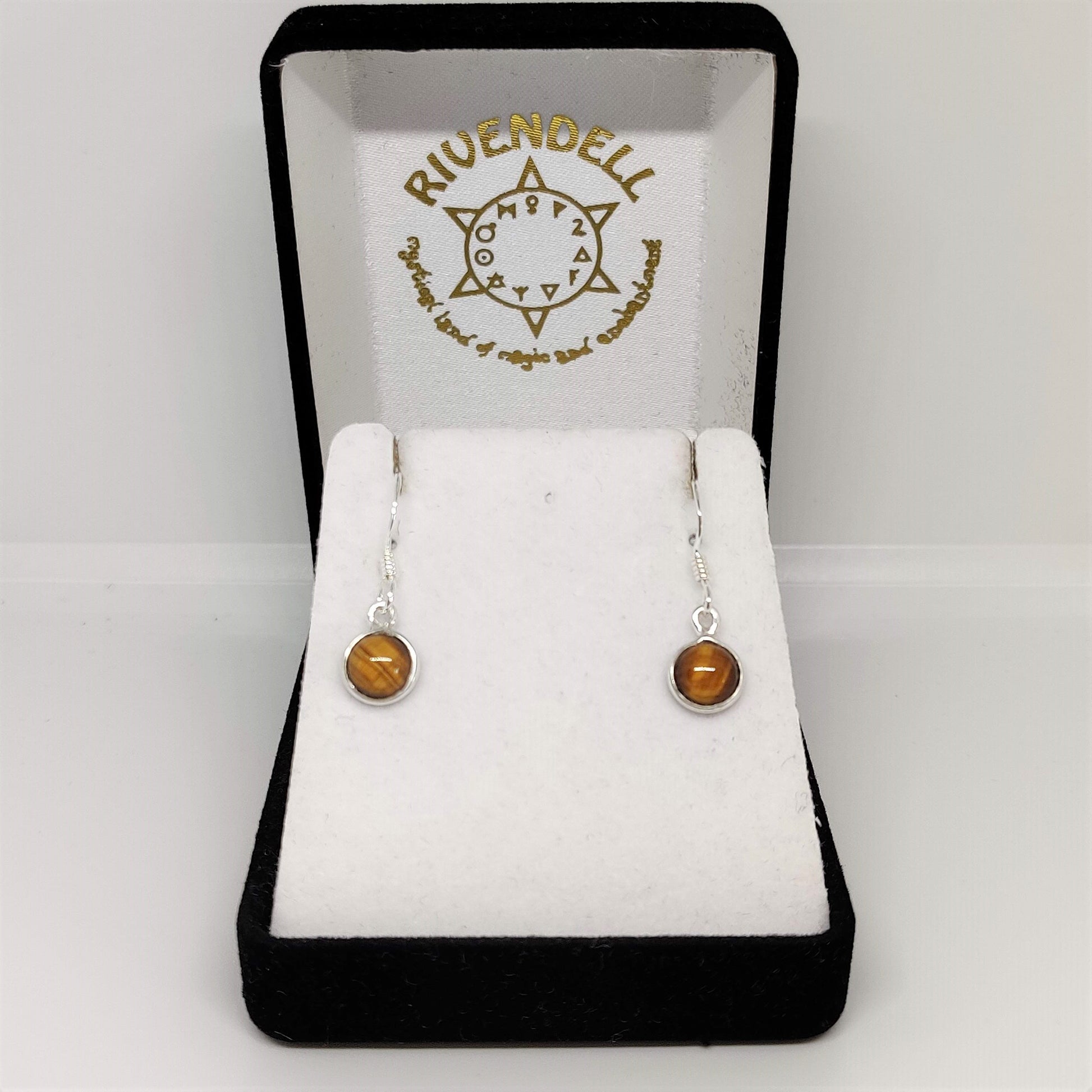 Tigers Eye 925 Sterling Silver Dangle Earrings - Rivendell Shop