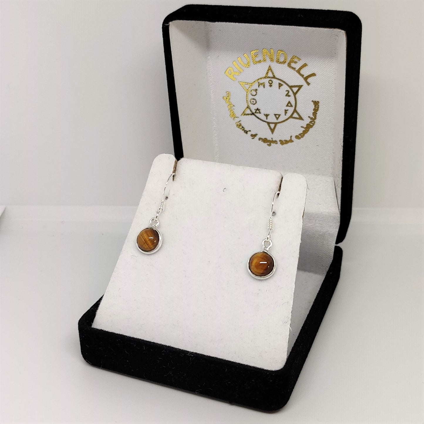 Tigers Eye 925 Sterling Silver Dangle Earrings - Rivendell Shop