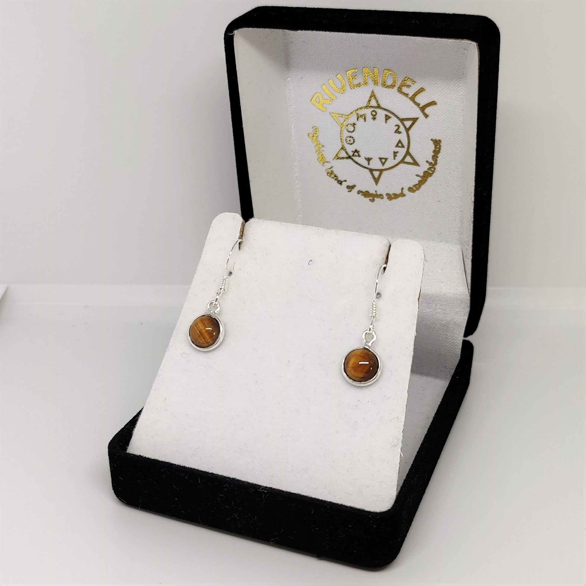 Tigers Eye 925 Sterling Silver Dangle Earrings - Rivendell Shop