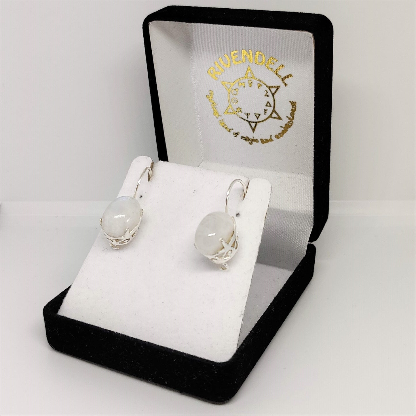 Moonstone 925 Sterling Silver Earrings - Rivendell Shop