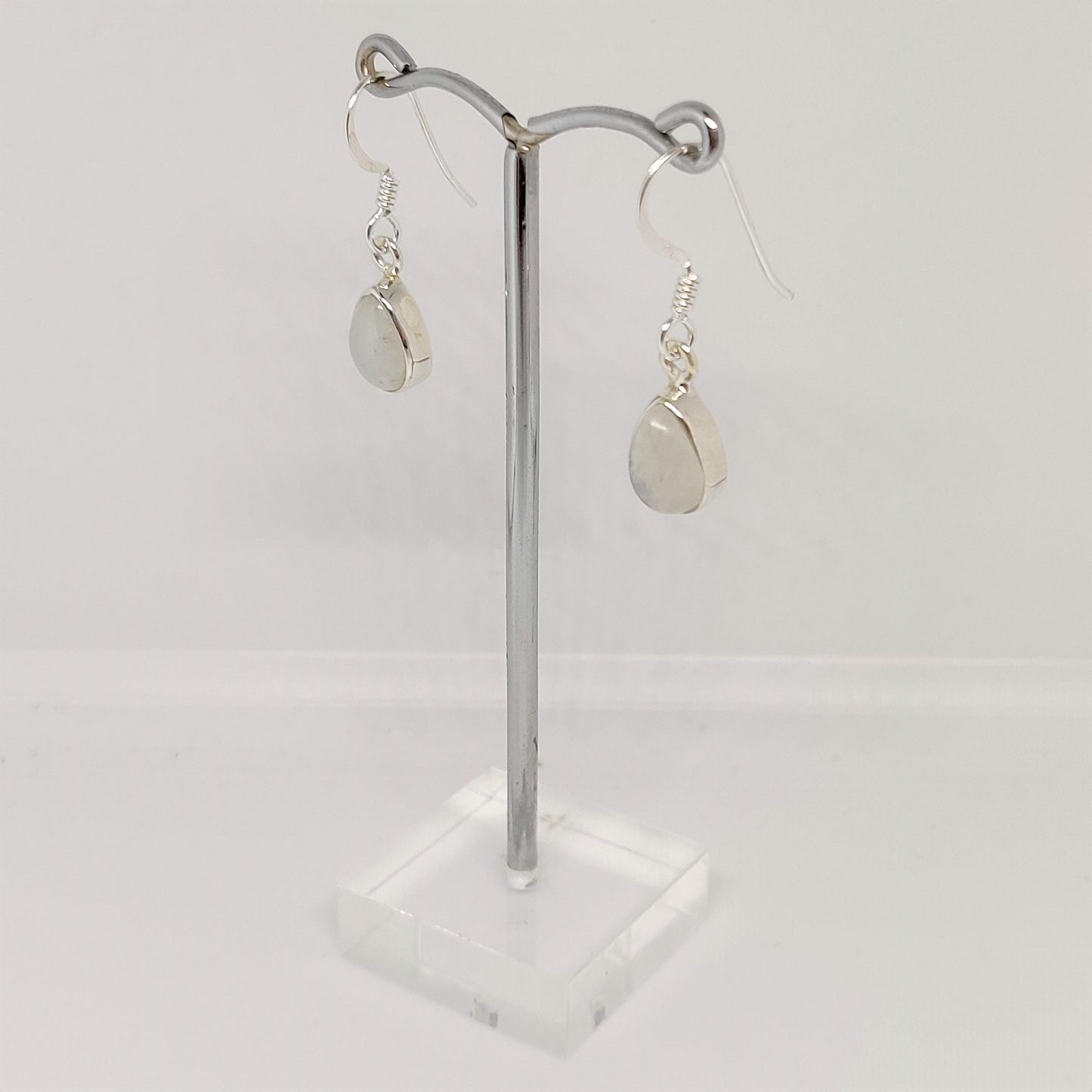 Teardrop Moonstone 925 Sterling Silver Dangle Earrings - Rivendell Shop