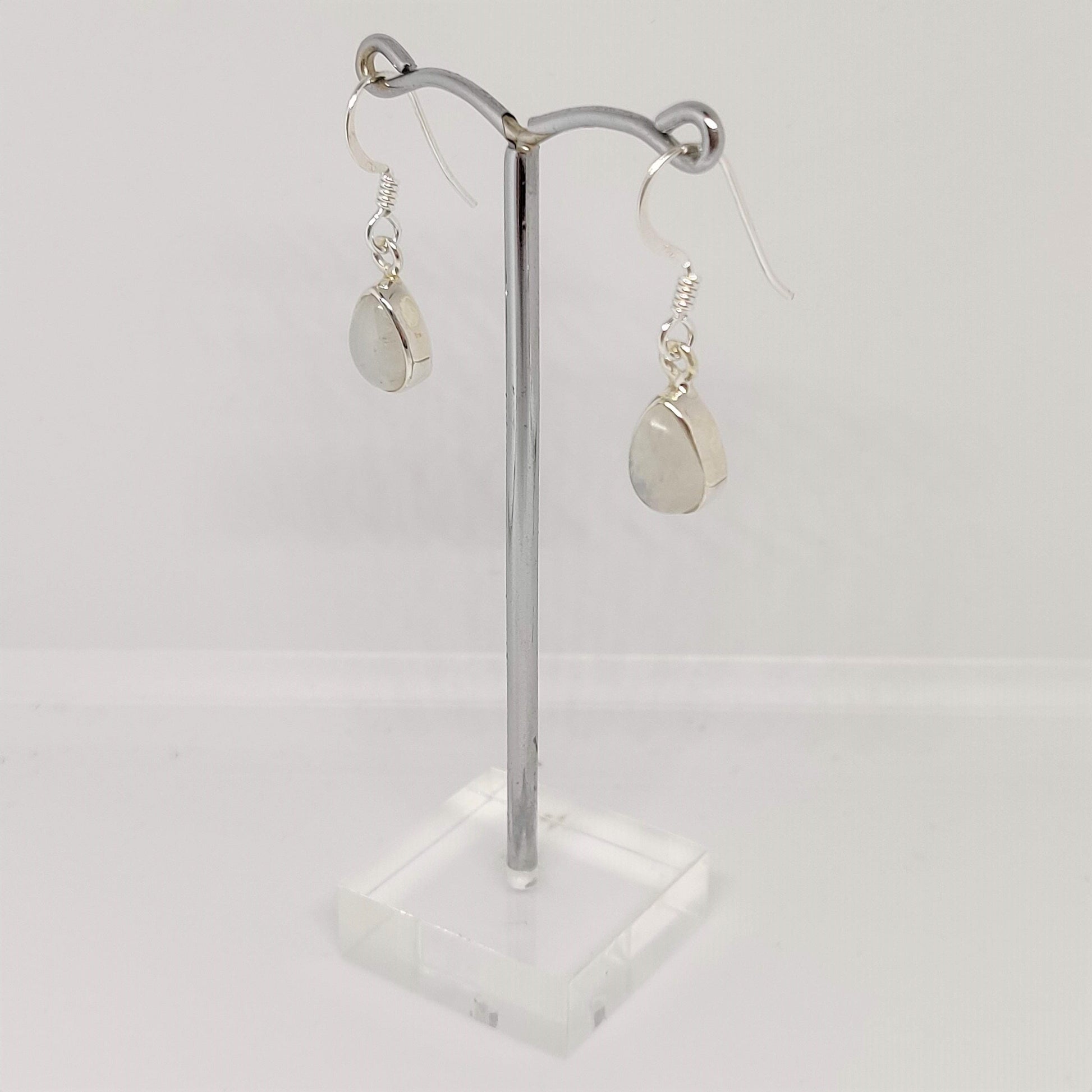 Teardrop Moonstone 925 Sterling Silver Dangle Earrings - Rivendell Shop