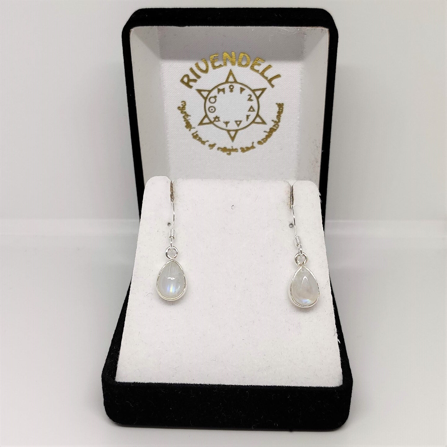 Teardrop Moonstone 925 Sterling Silver Dangle Earrings - Rivendell Shop
