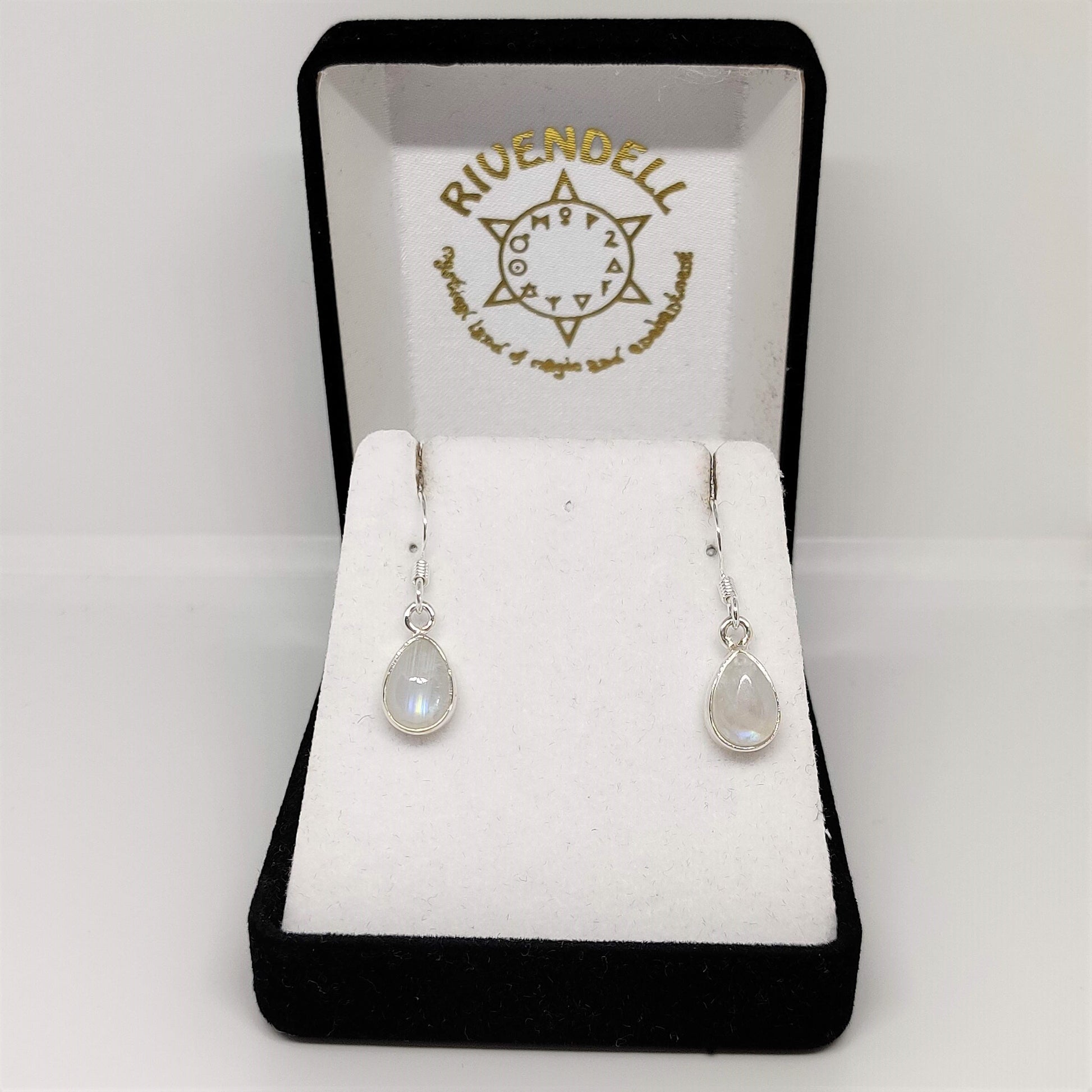 Teardrop Moonstone 925 Sterling Silver Dangle Earrings - Rivendell Shop