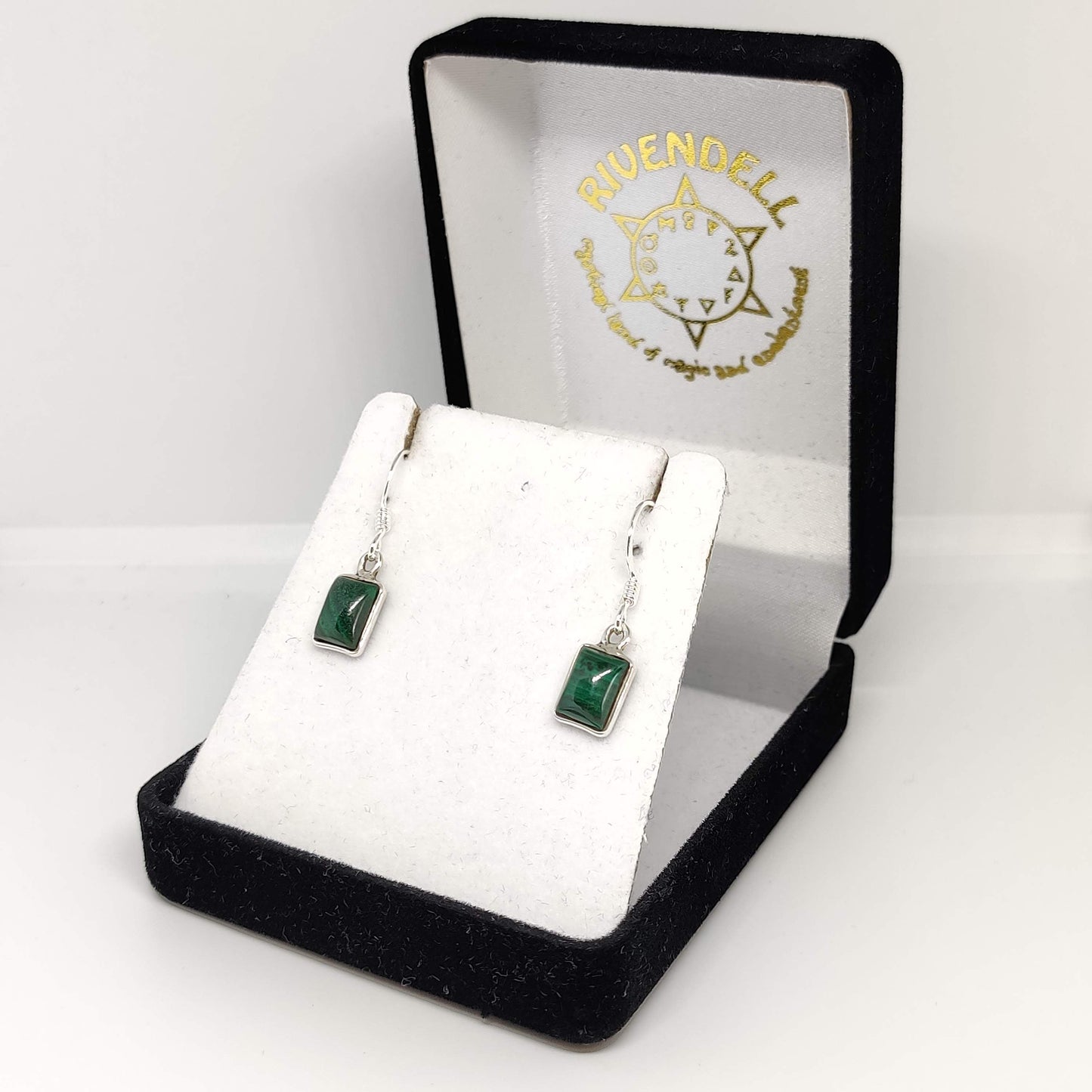 Malachite 925 Sterling Silver Dangle Earrings - Rivendell Shop