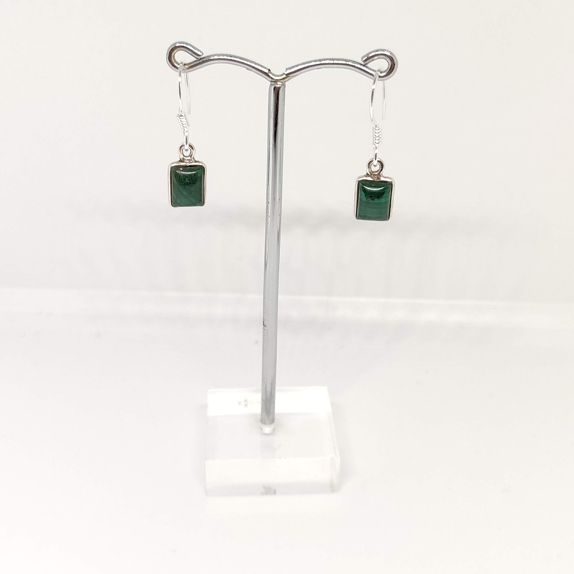 Malachite 925 Sterling Silver Dangle Earrings - Rivendell Shop