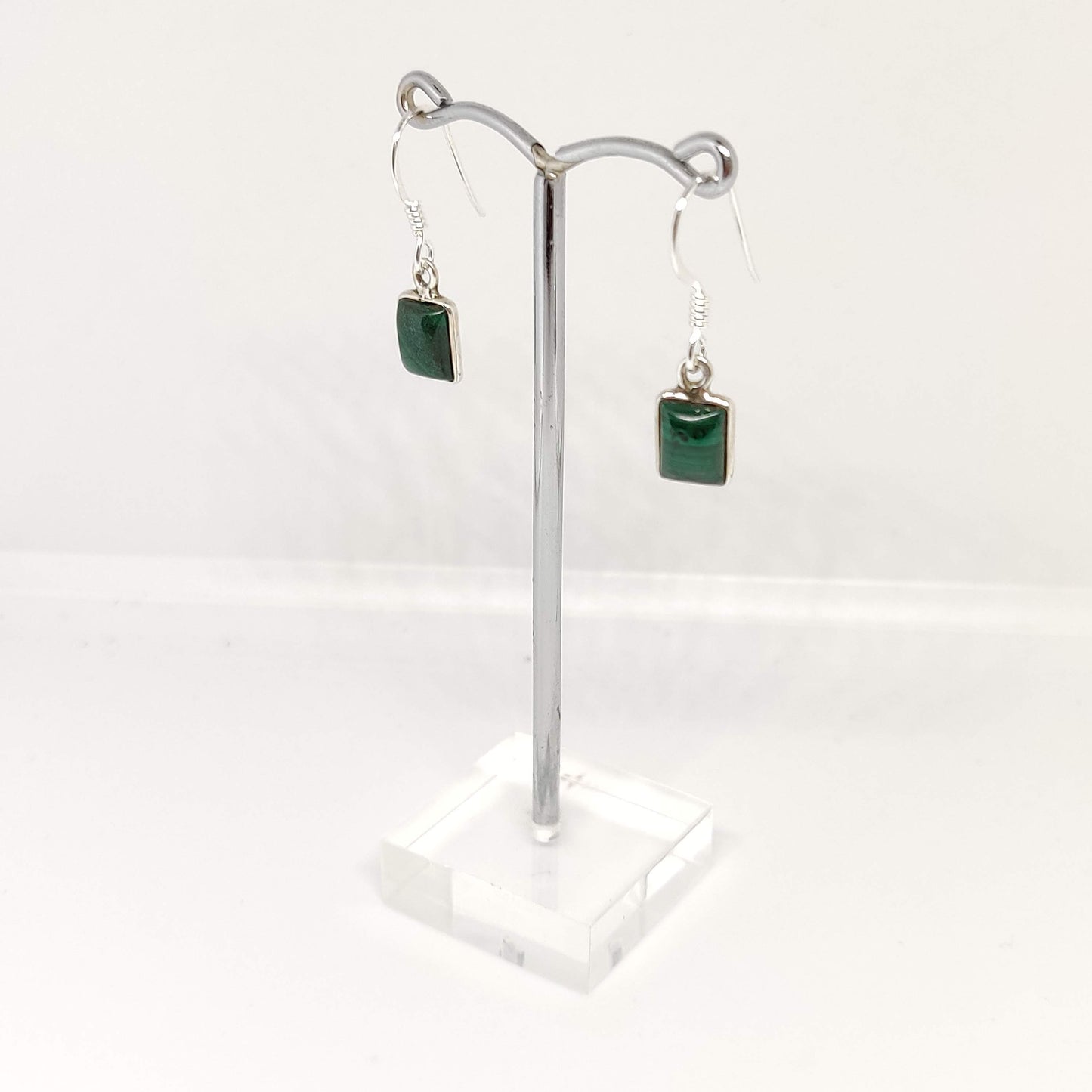 Malachite 925 Sterling Silver Dangle Earrings - Rivendell Shop
