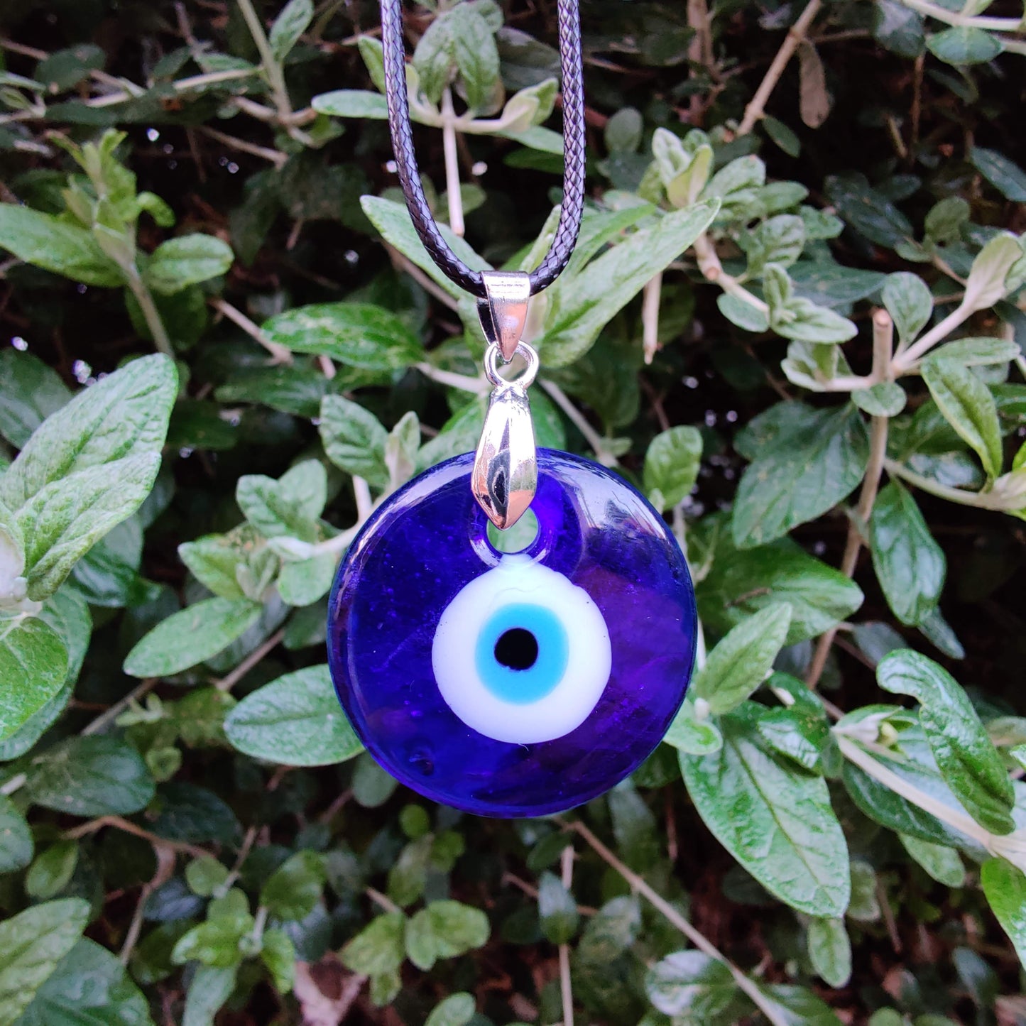 Evil Eye Necklace with Waxed Cord - Rivendell Shop