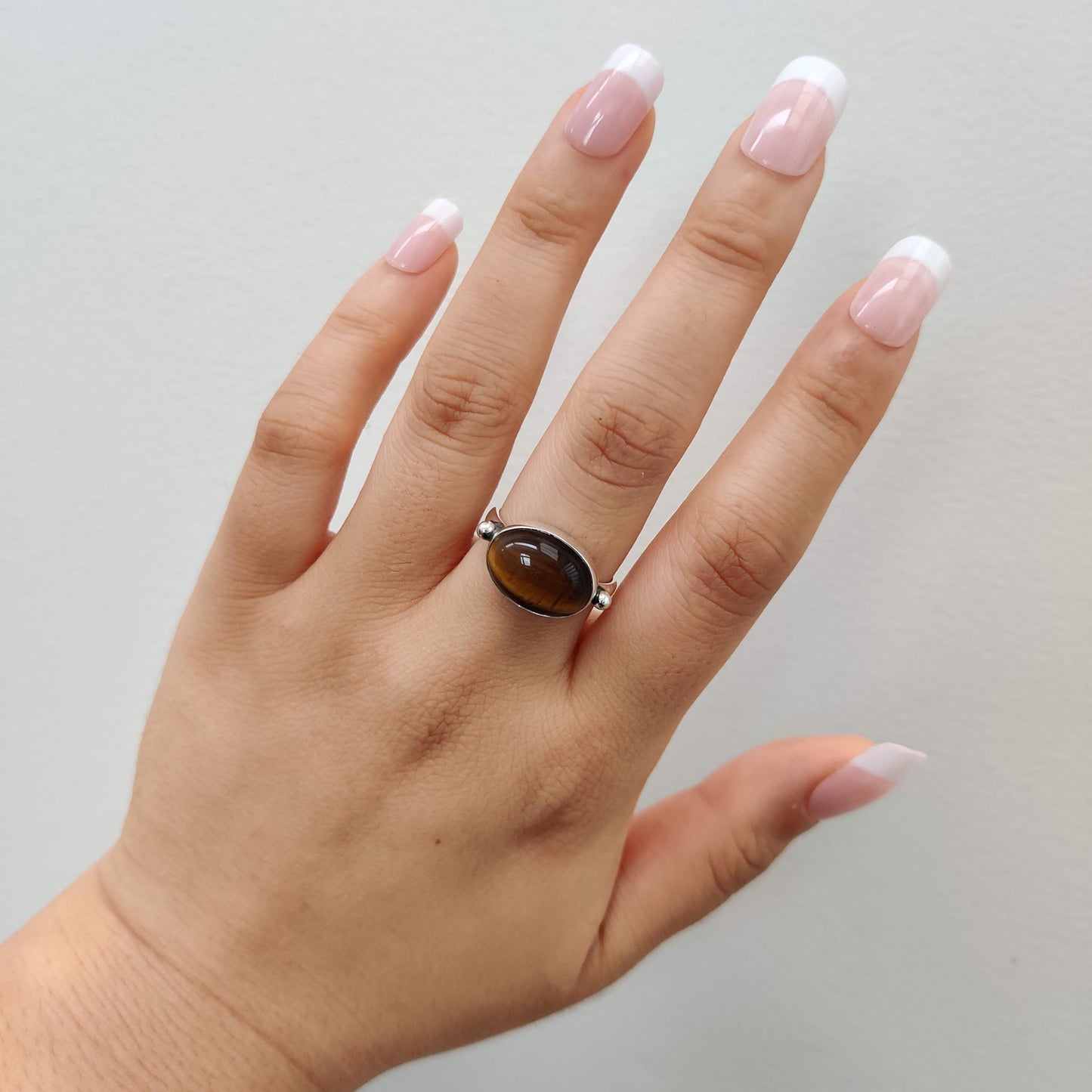Tiger's Eye Oval 925 Sterling Silver Ring - Rivendell Shop