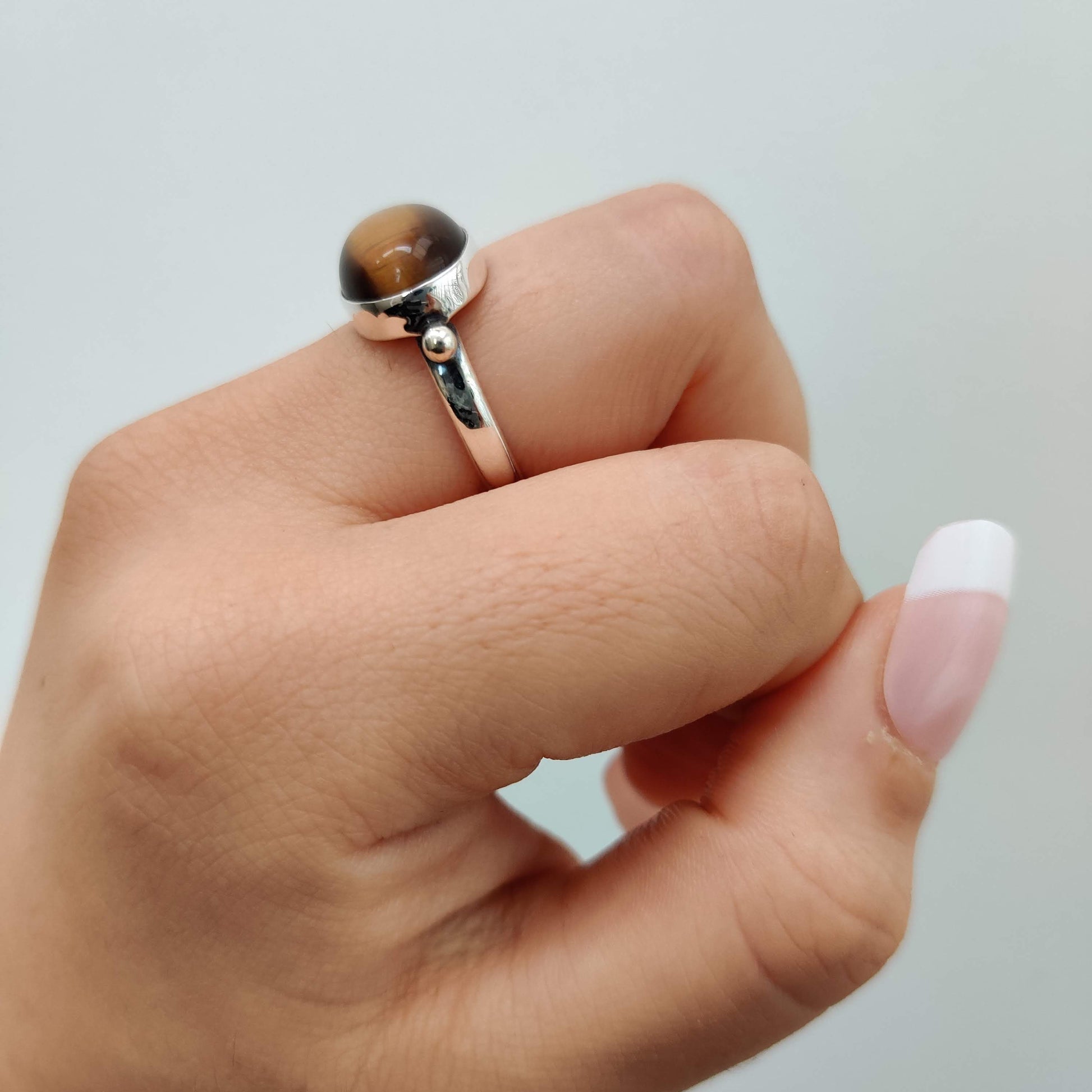Tiger's Eye Oval 925 Sterling Silver Ring - Rivendell Shop