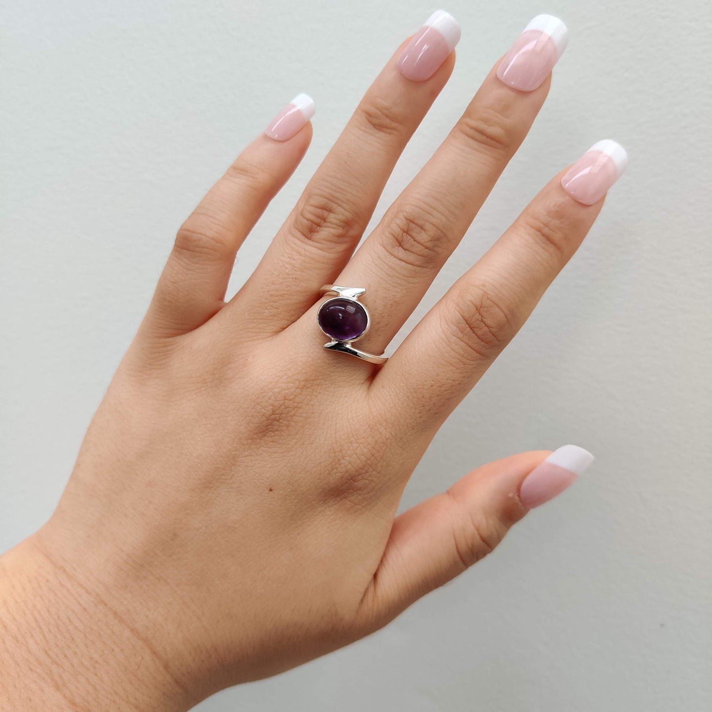 Amethyst Twist 925 Sterling Silver Ring - Rivendell Shop