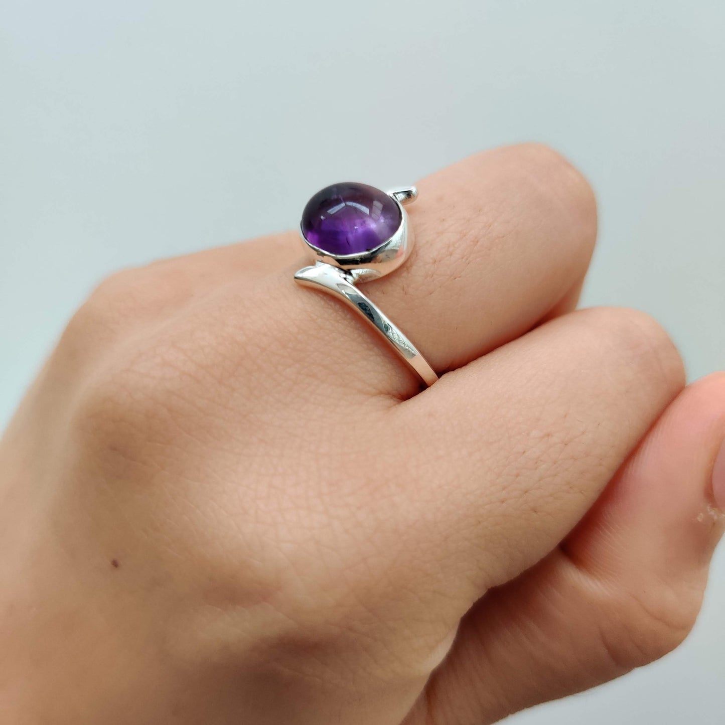 Amethyst Twist 925 Sterling Silver Ring - Rivendell Shop