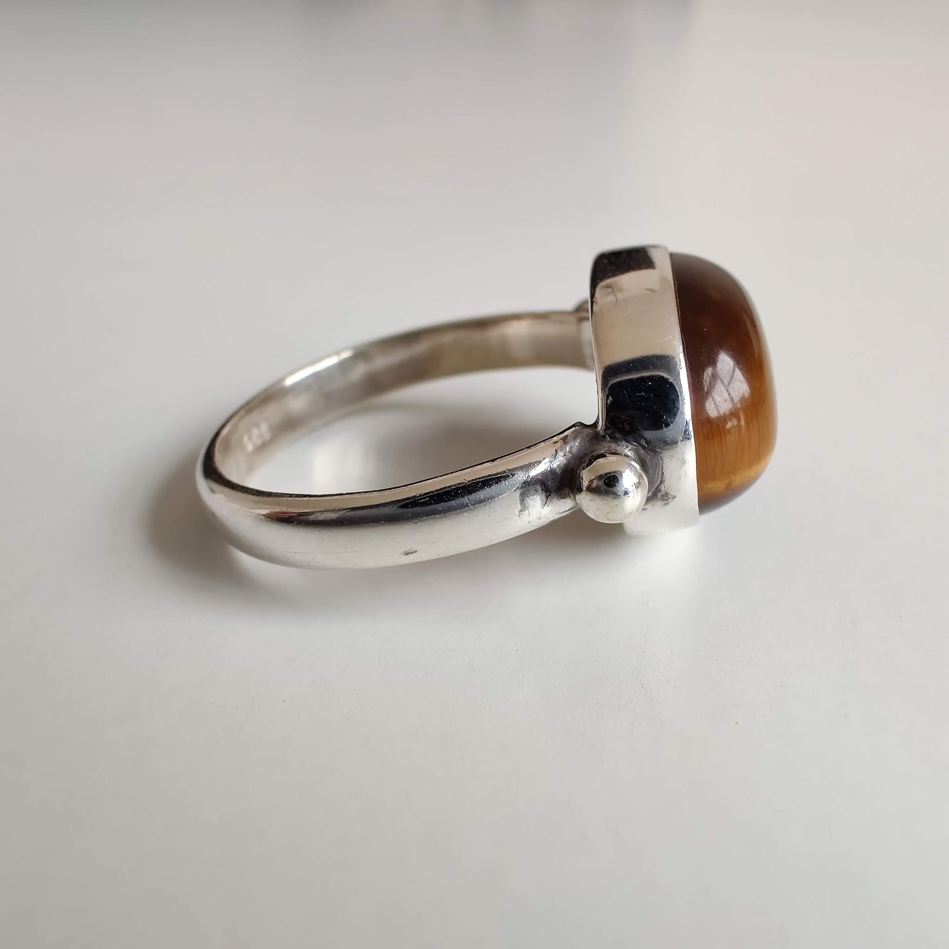 Tiger's Eye Oval 925 Sterling Silver Ring - Rivendell Shop