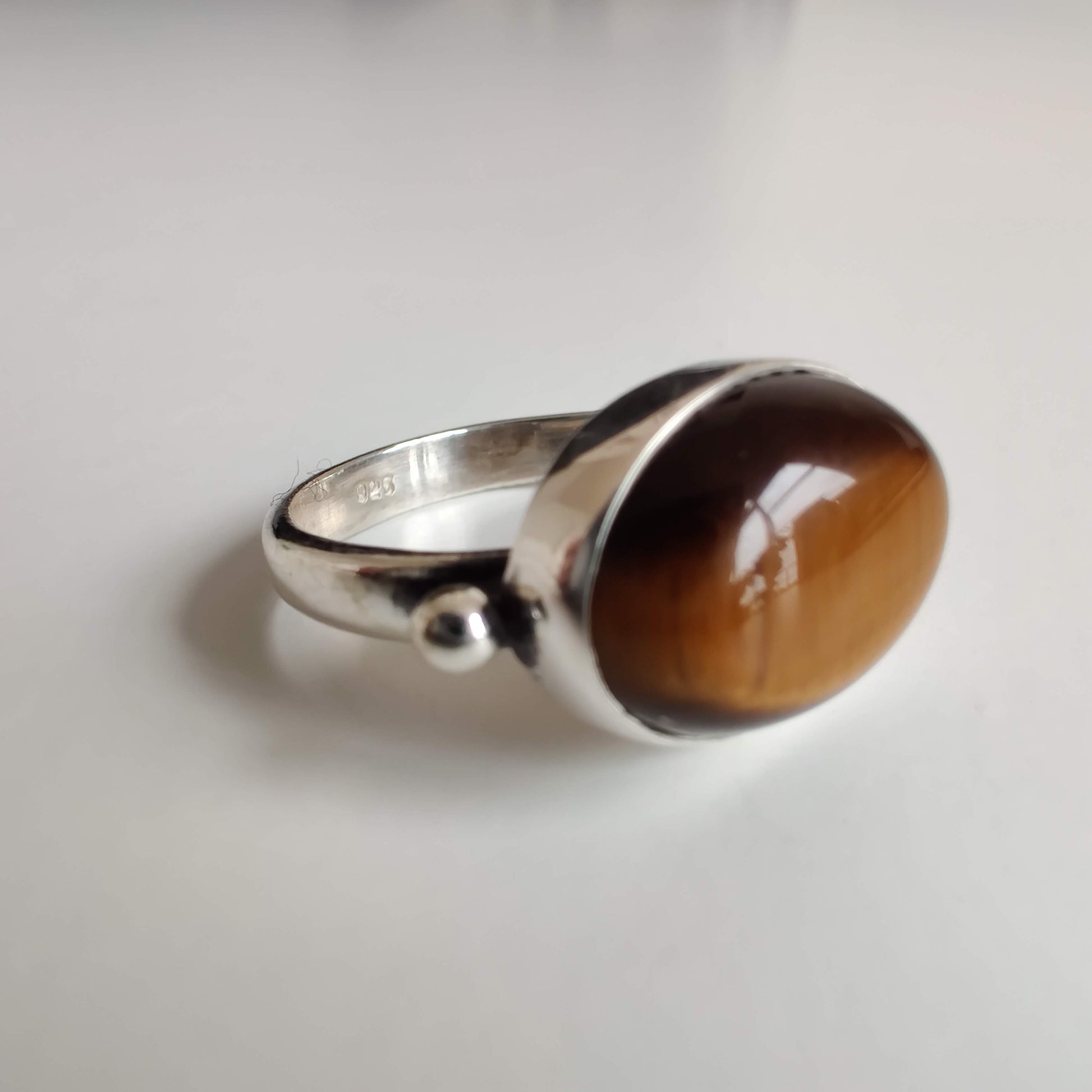 Tiger's Eye Oval 925 Sterling Silver Ring - Rivendell Shop