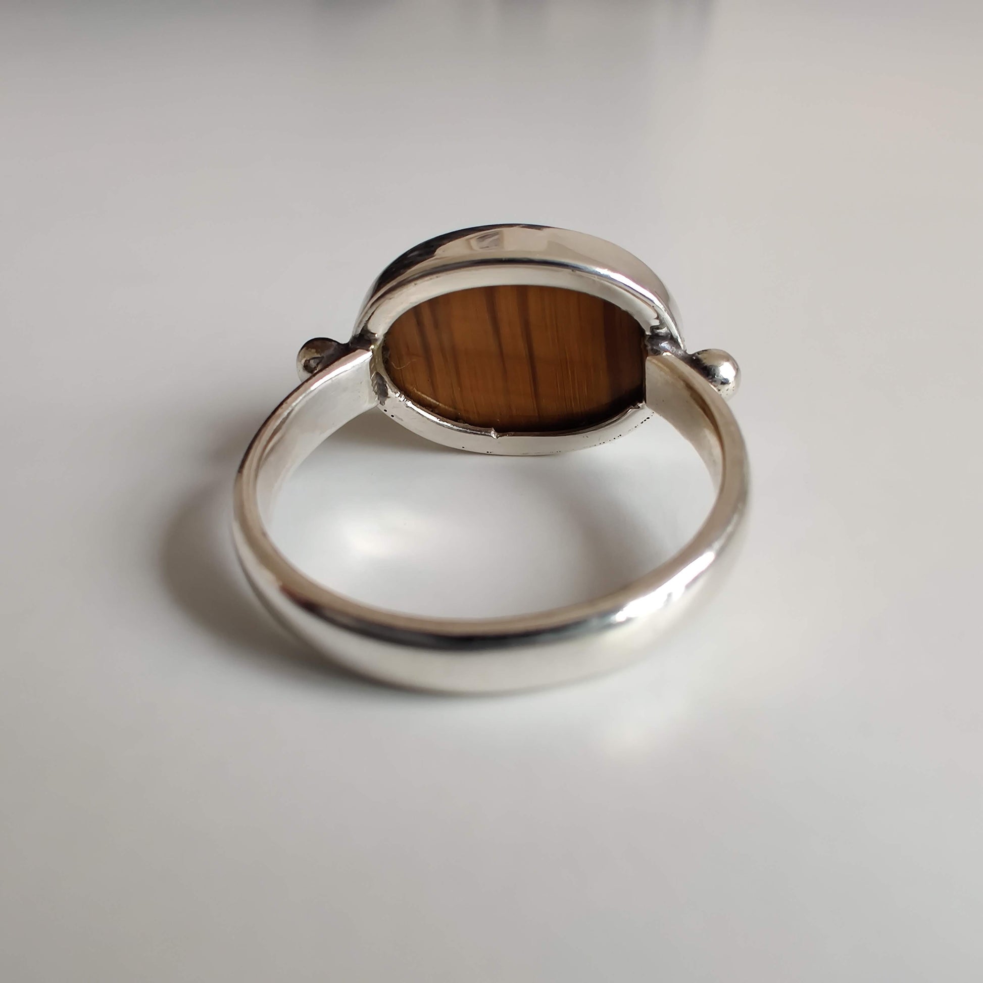 Tiger's Eye Oval 925 Sterling Silver Ring - Rivendell Shop