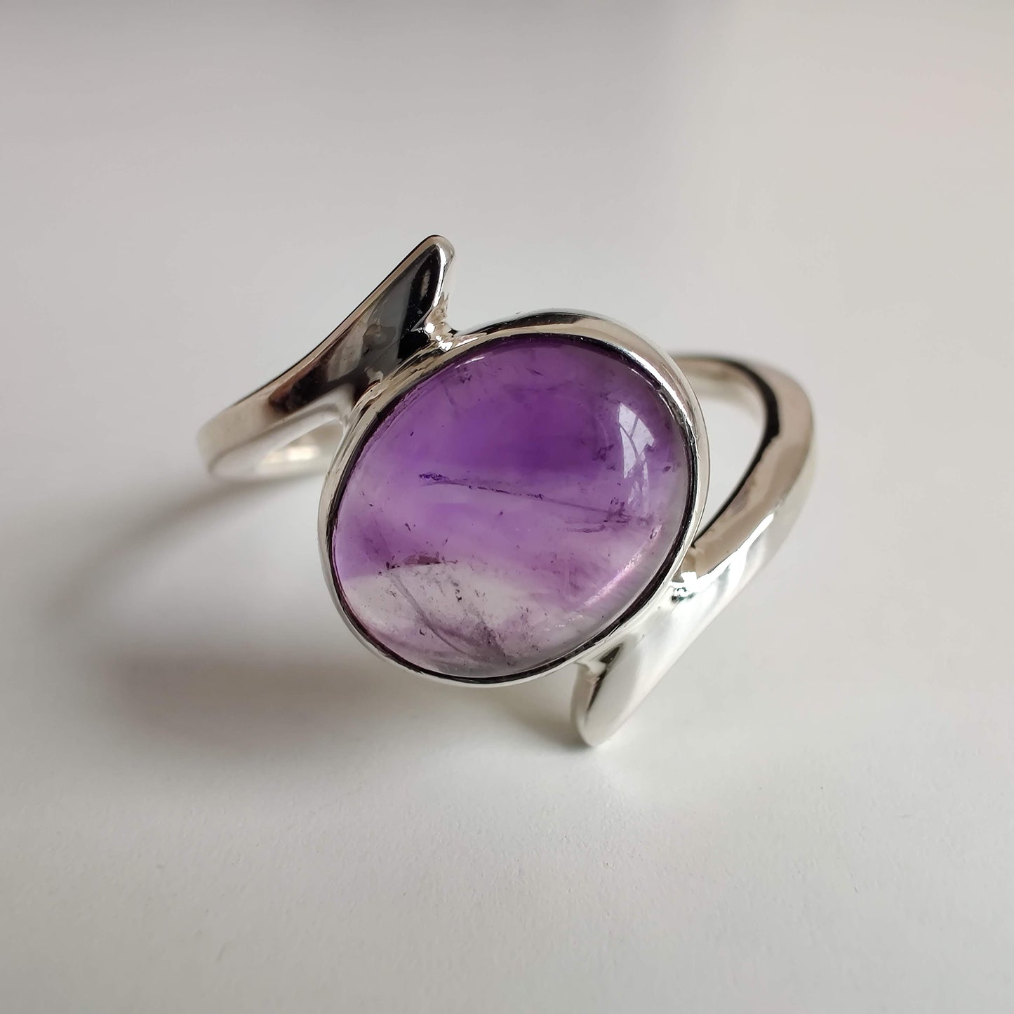 Amethyst Twist 925 Sterling Silver Ring - Rivendell Shop