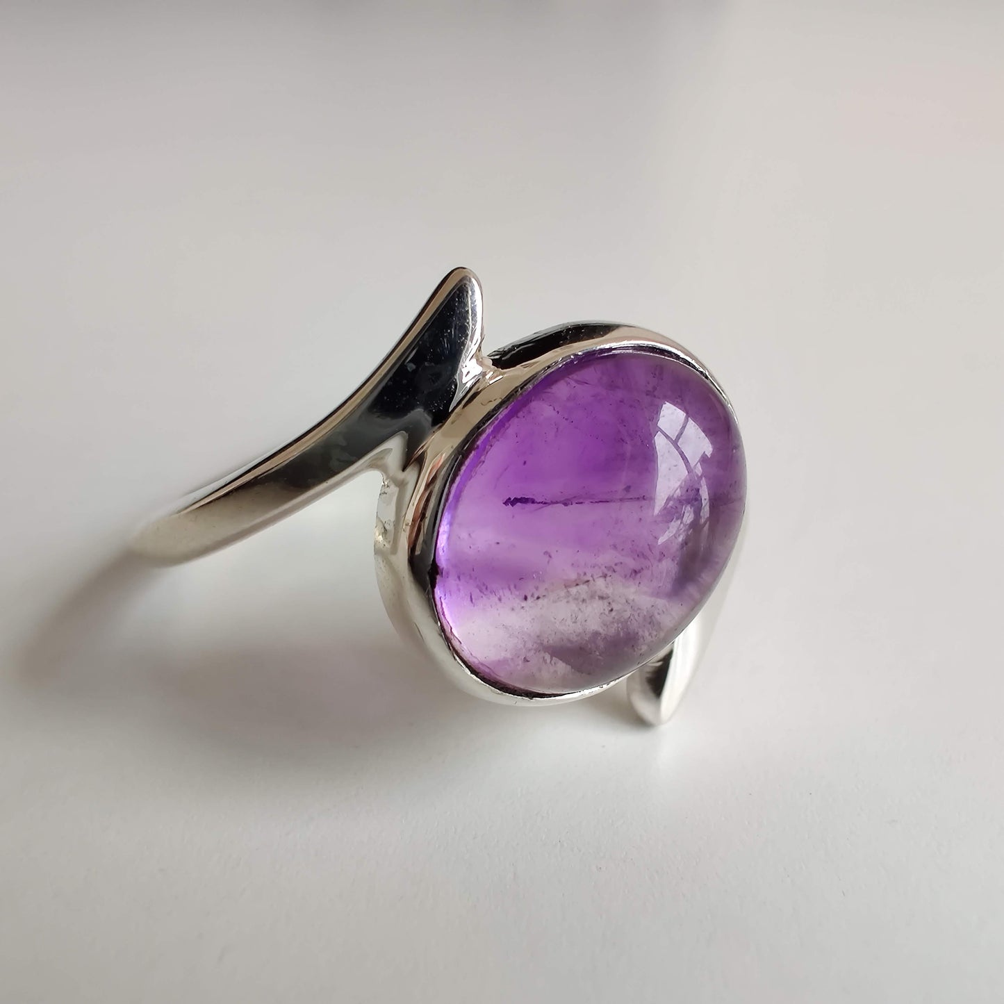Amethyst Twist 925 Sterling Silver Ring - Rivendell Shop