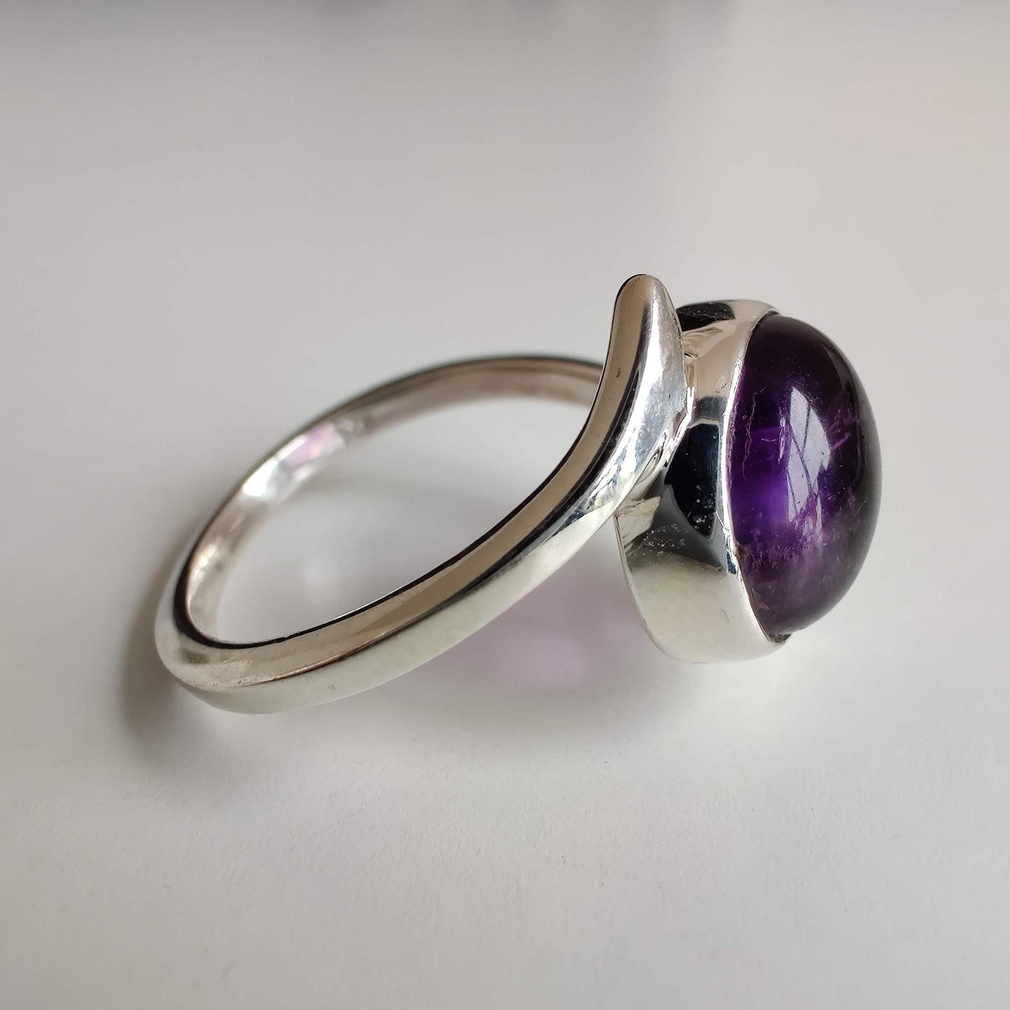 Amethyst Twist 925 Sterling Silver Ring - Rivendell Shop