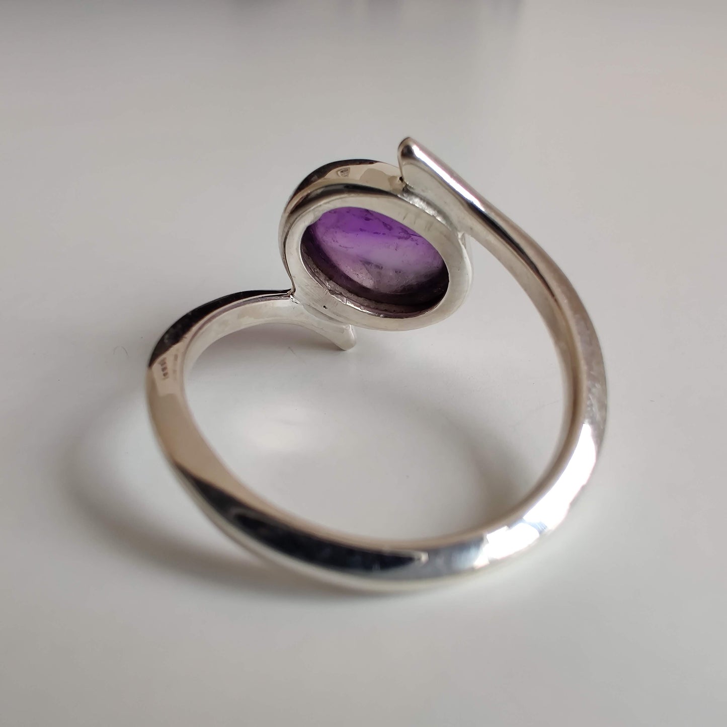 Amethyst Twist 925 Sterling Silver Ring - Rivendell Shop