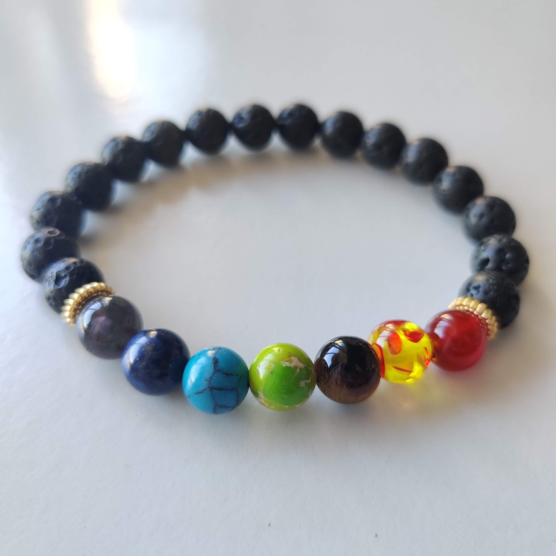 Chakra Lava Stone Bracelet - Rivendell Shop
