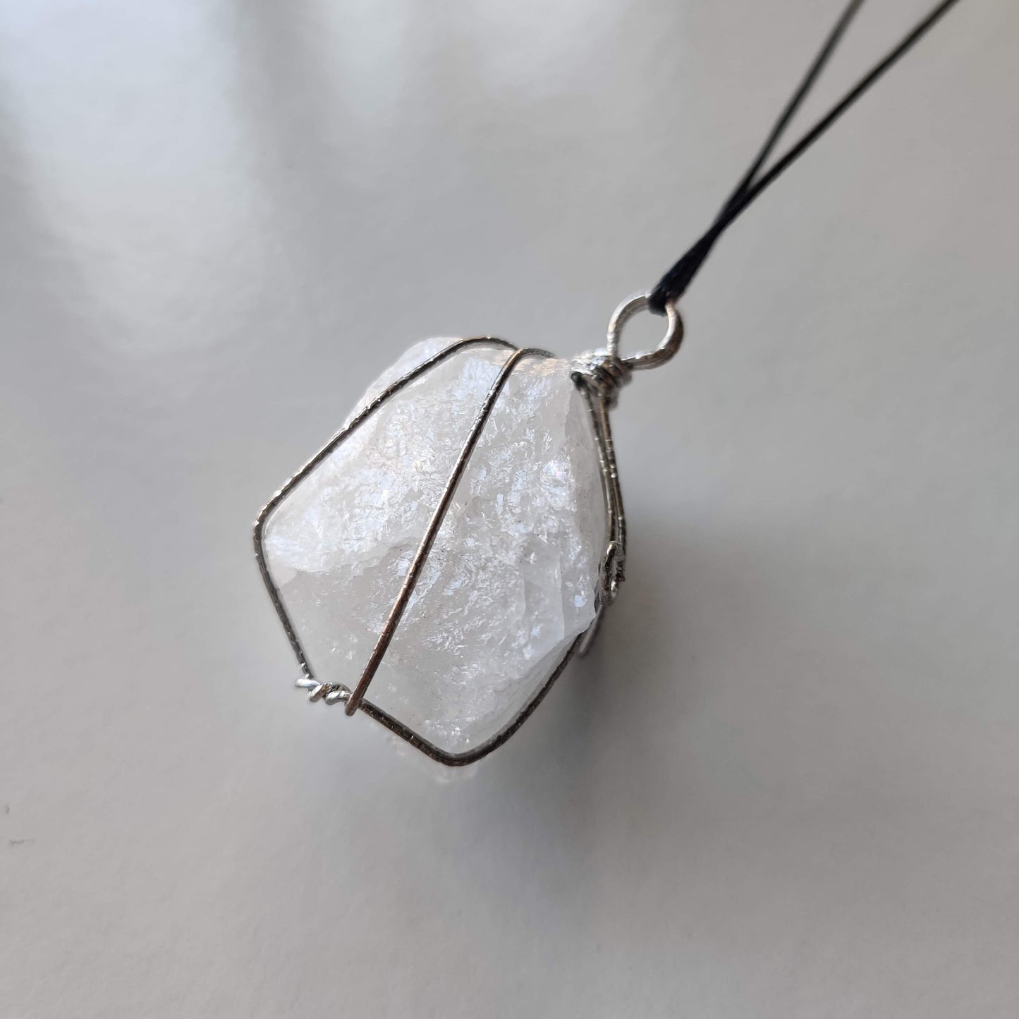 Clear Quartz Rough Wire-Wrapped Pendant - Rivendell Shop