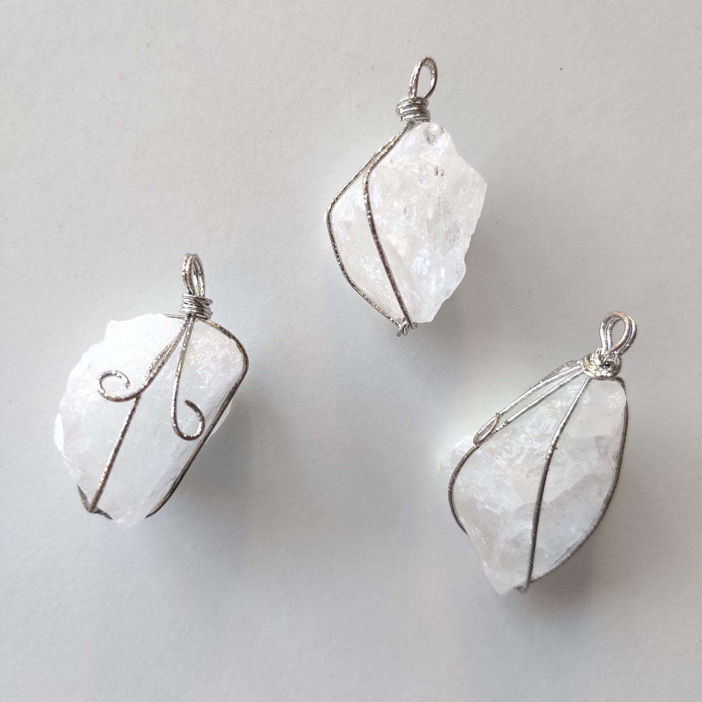 Clear Quartz Rough Wire-Wrapped Pendant - Rivendell Shop