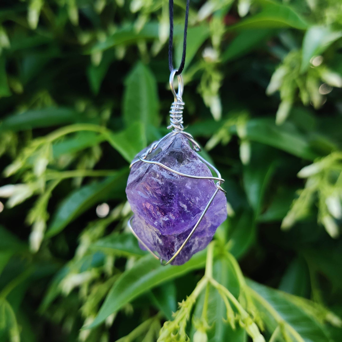 Amethyst Rough Wire-Wrapped Pendant - Rivendell Shop
