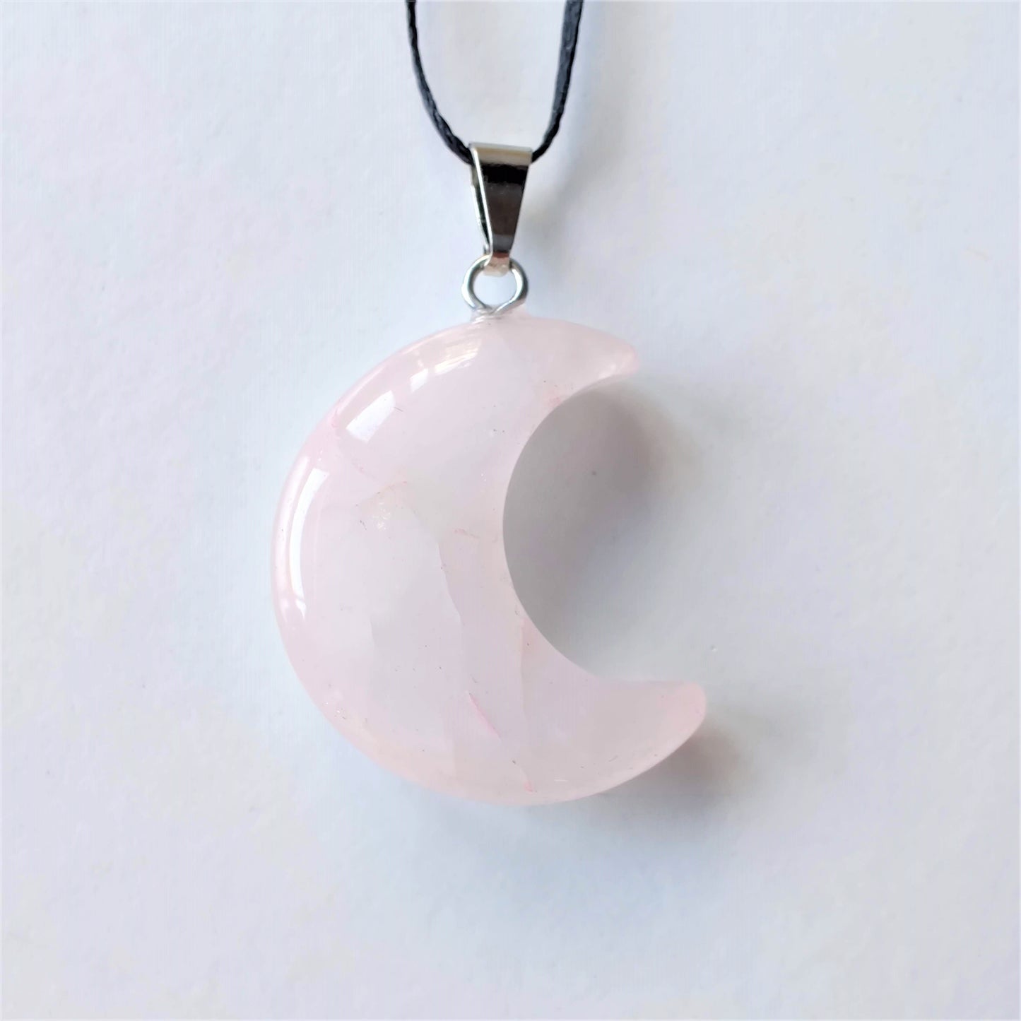 Rose Quartz Moon Pendant - Rivendell Shop