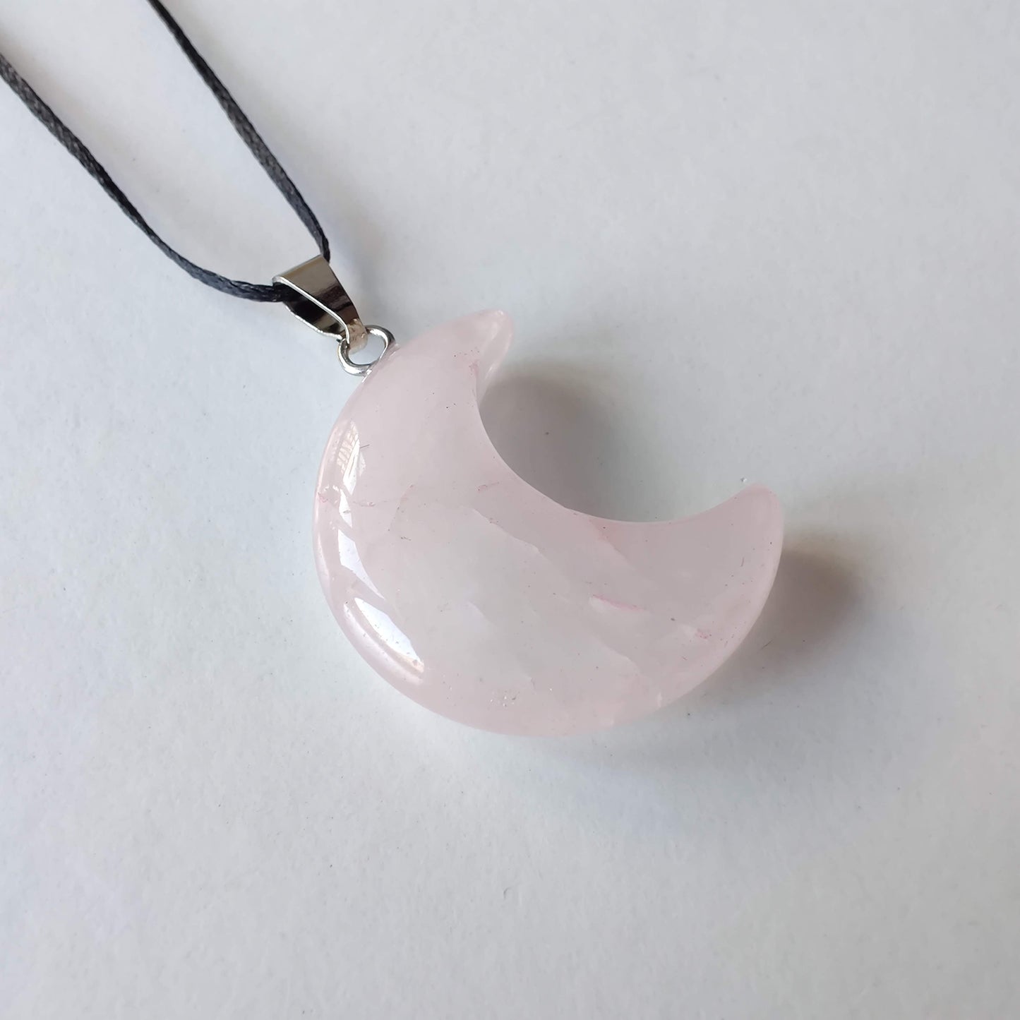 Rose Quartz Moon Pendant - Rivendell Shop