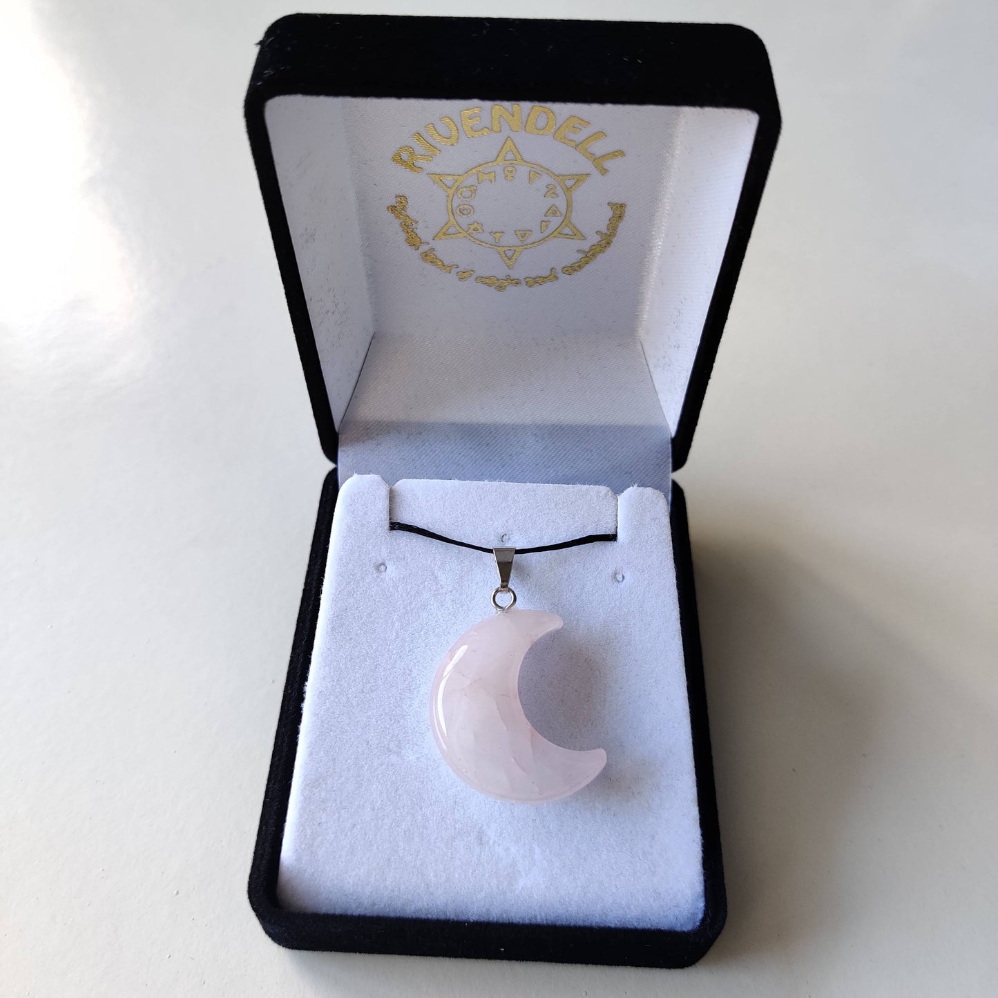 Rose Quartz Moon Pendant - Rivendell Shop