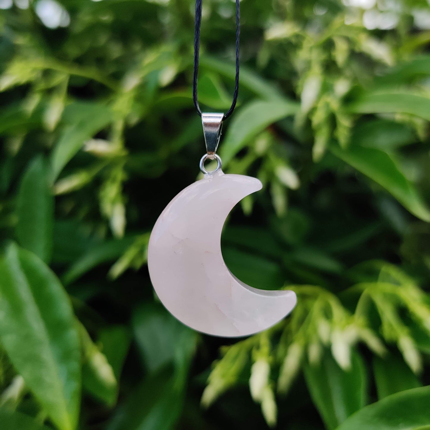 Rose Quartz Moon Pendant - Rivendell Shop